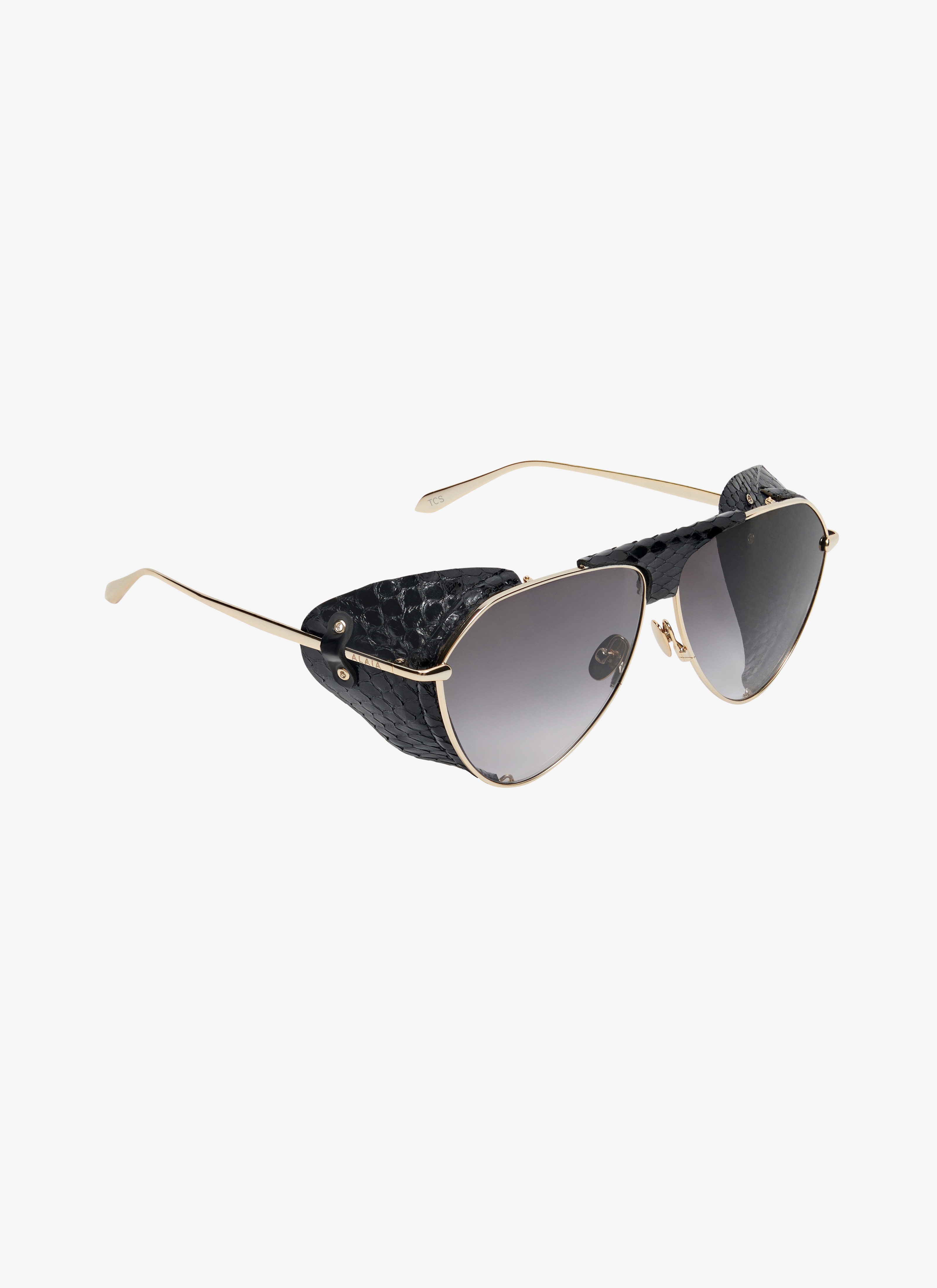 ALAÏA GOLD AVIATOR SUNGLASSES IN METAL AND AYERS