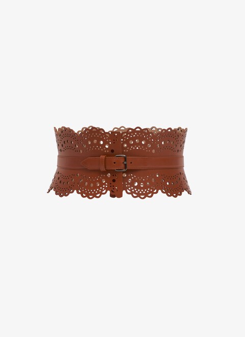 비엔 웨이브 럭스 송아지 가죽 뷔스티에 벨트 - maison-alaia.com