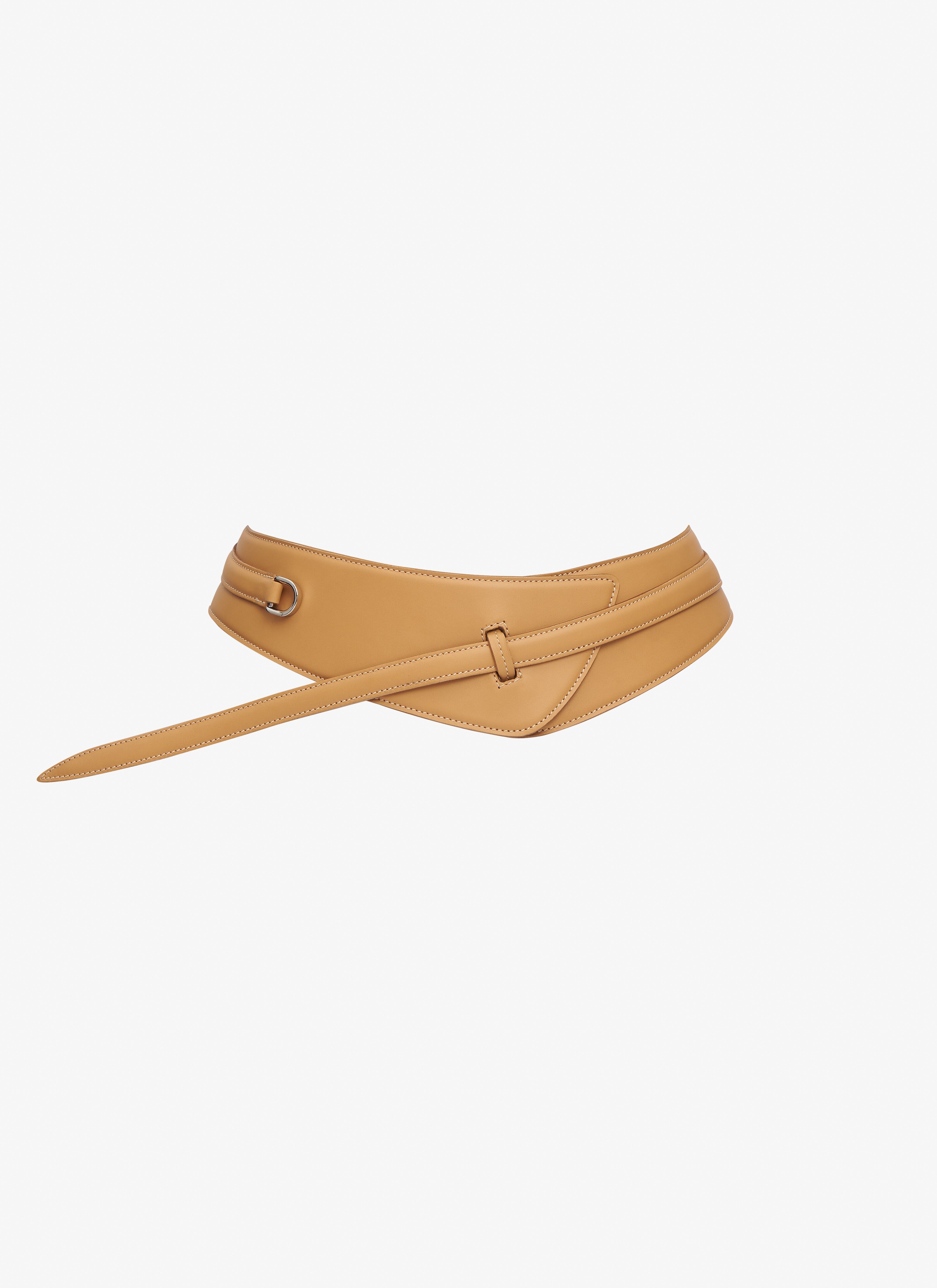 ALAÏA BEIGE MINI MINA BELT IN SOFT NATURAL CALFSKIN
