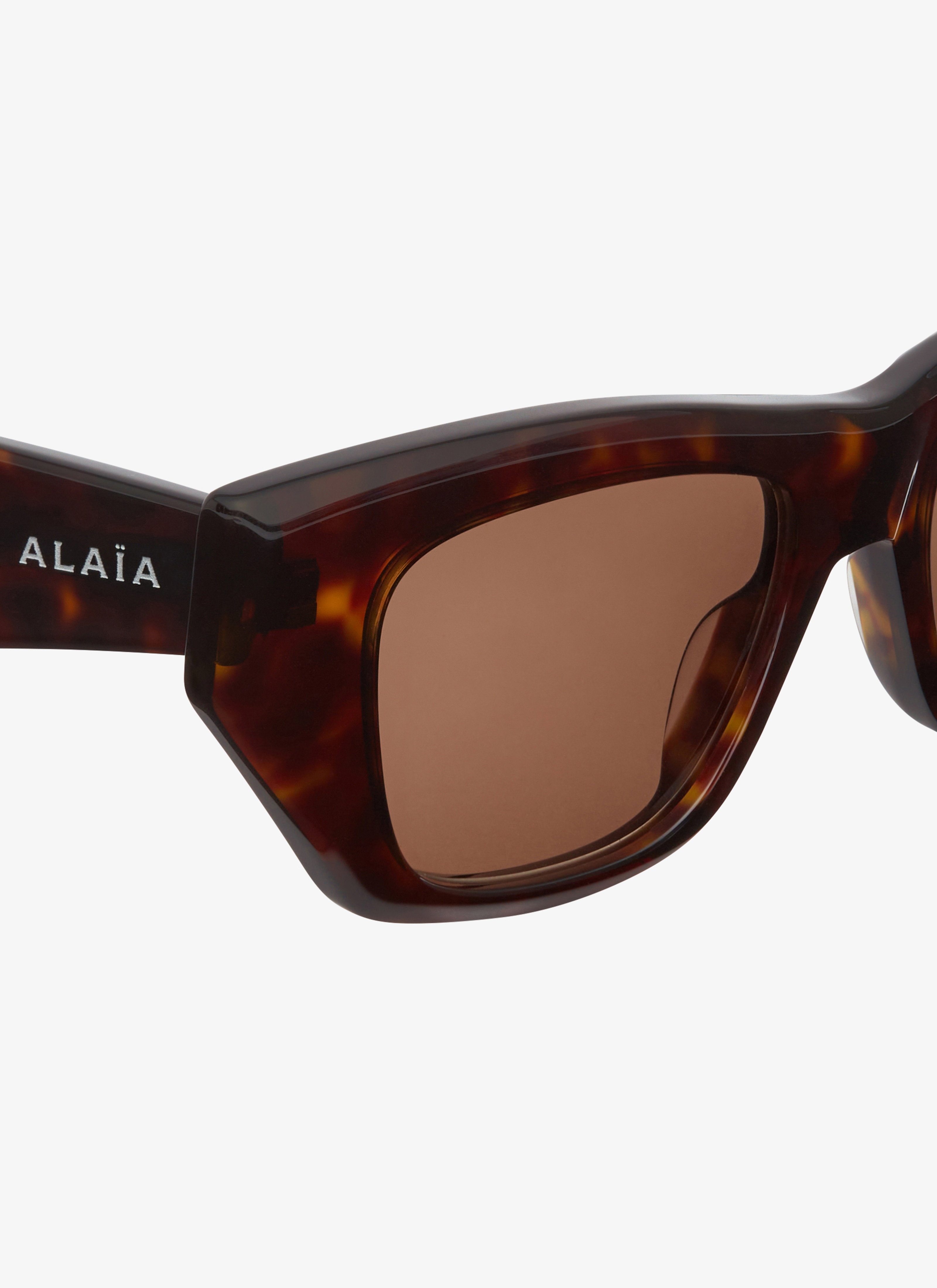 ALAÏA BROWN RECTANGULAR SUNGLASSES