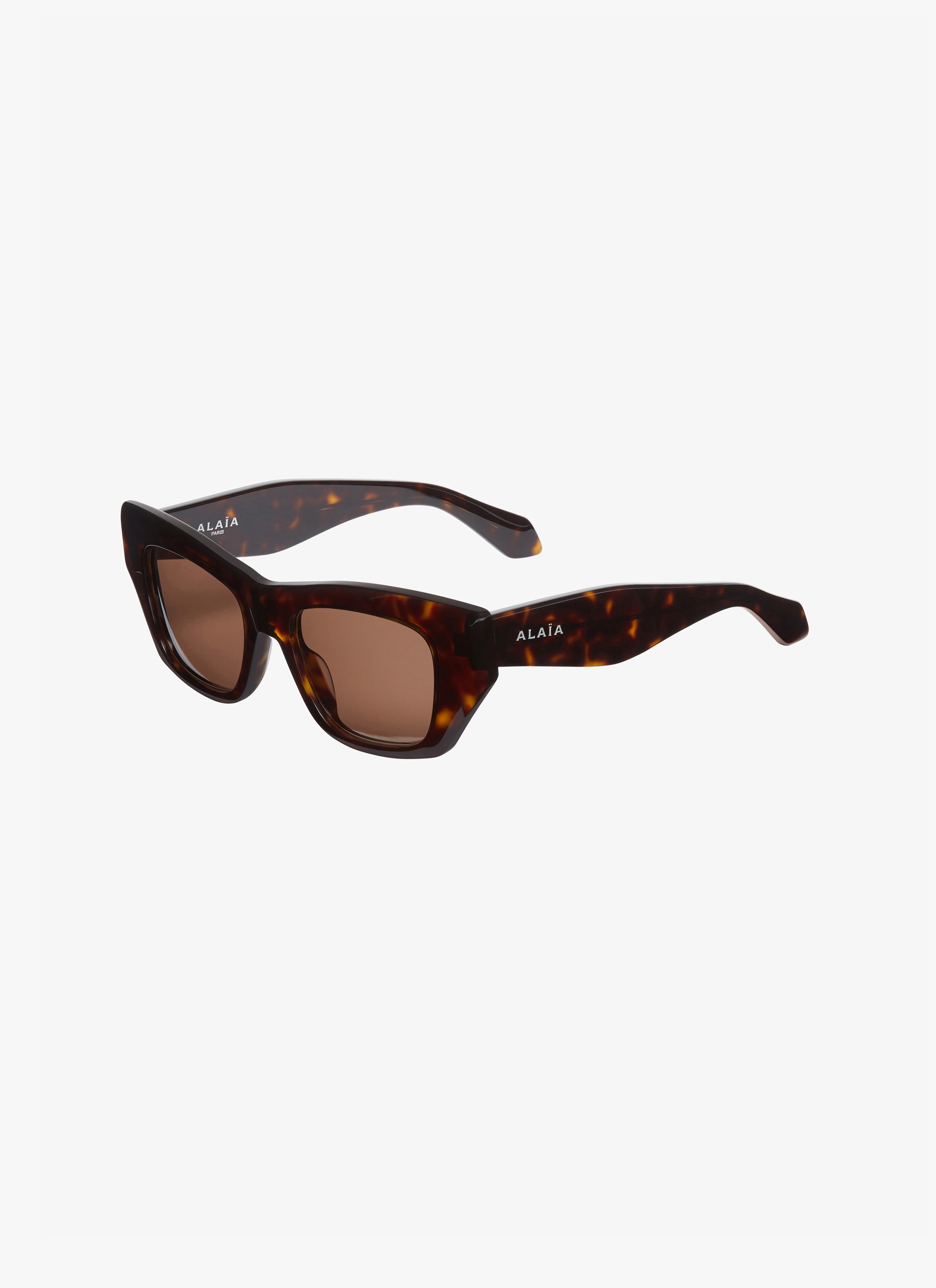 ALAÏA BROWN RECTANGULAR SUNGLASSES
