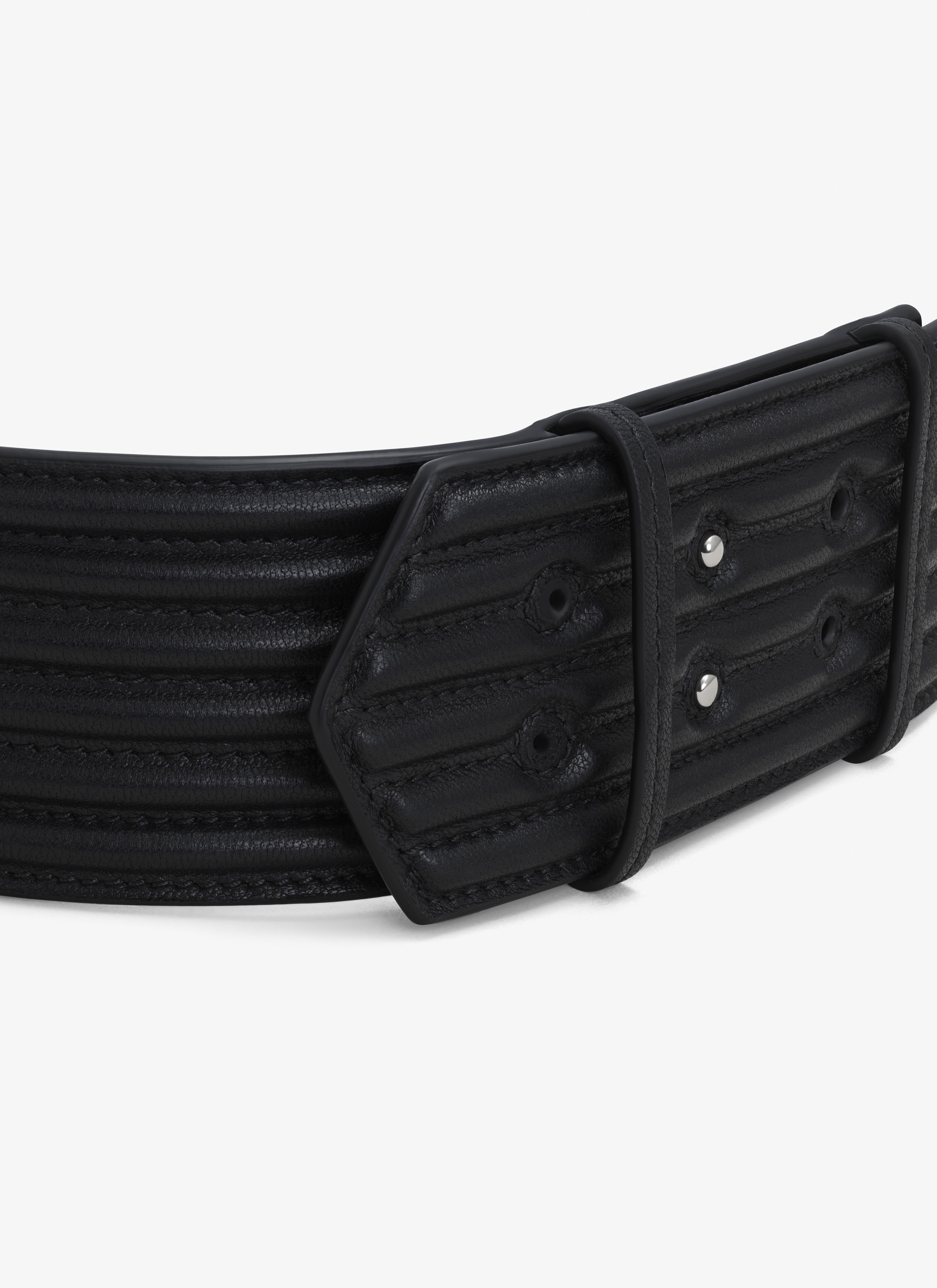 ALAÏA BLACK PADDED BELT IN CALFSKIN