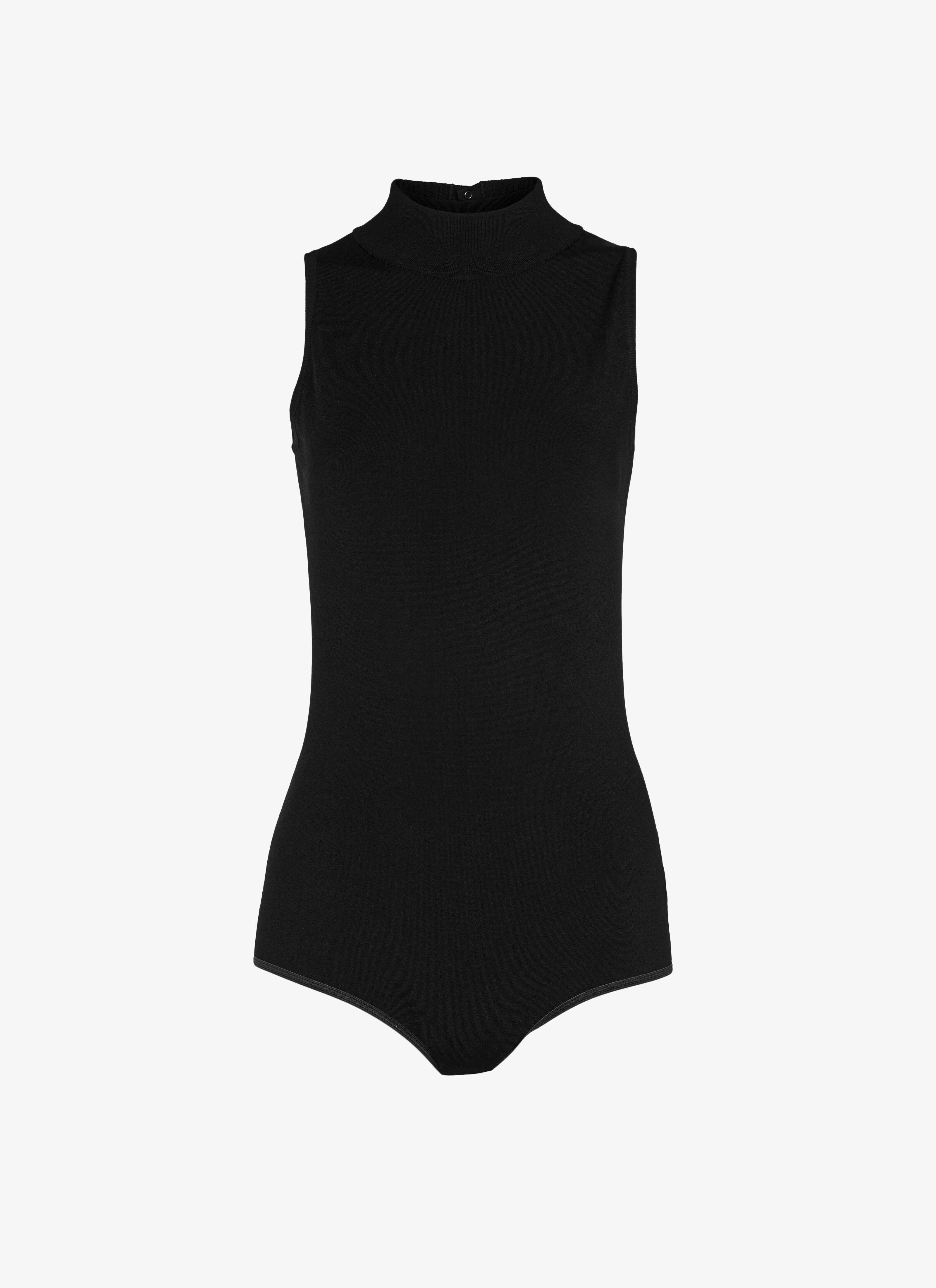 ALAÏA BLACK SLEEVELESS BODYSUIT 