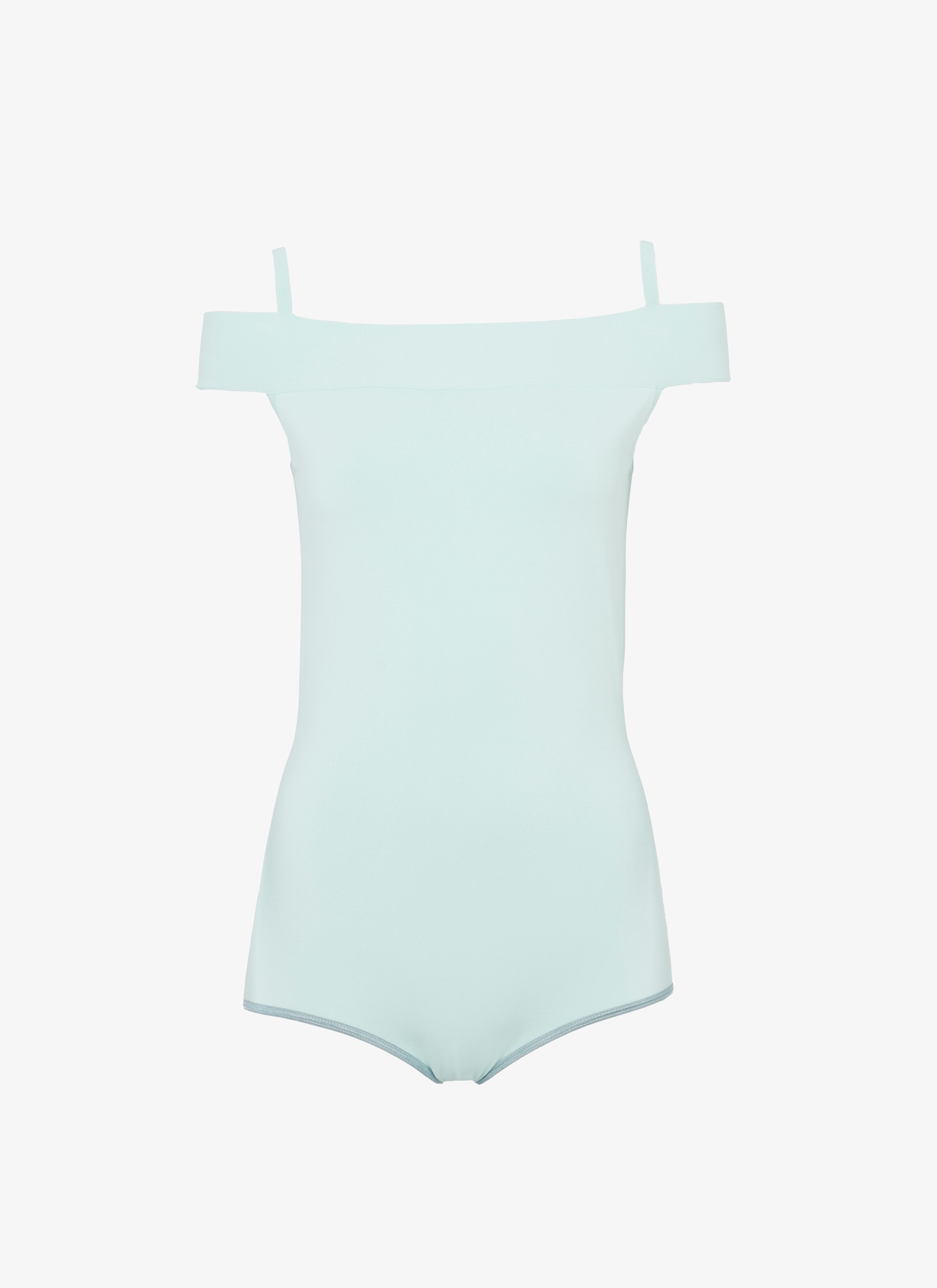 ALAÏA MINT OFF-THE-SHOULDER NECKLINE BODYSUIT