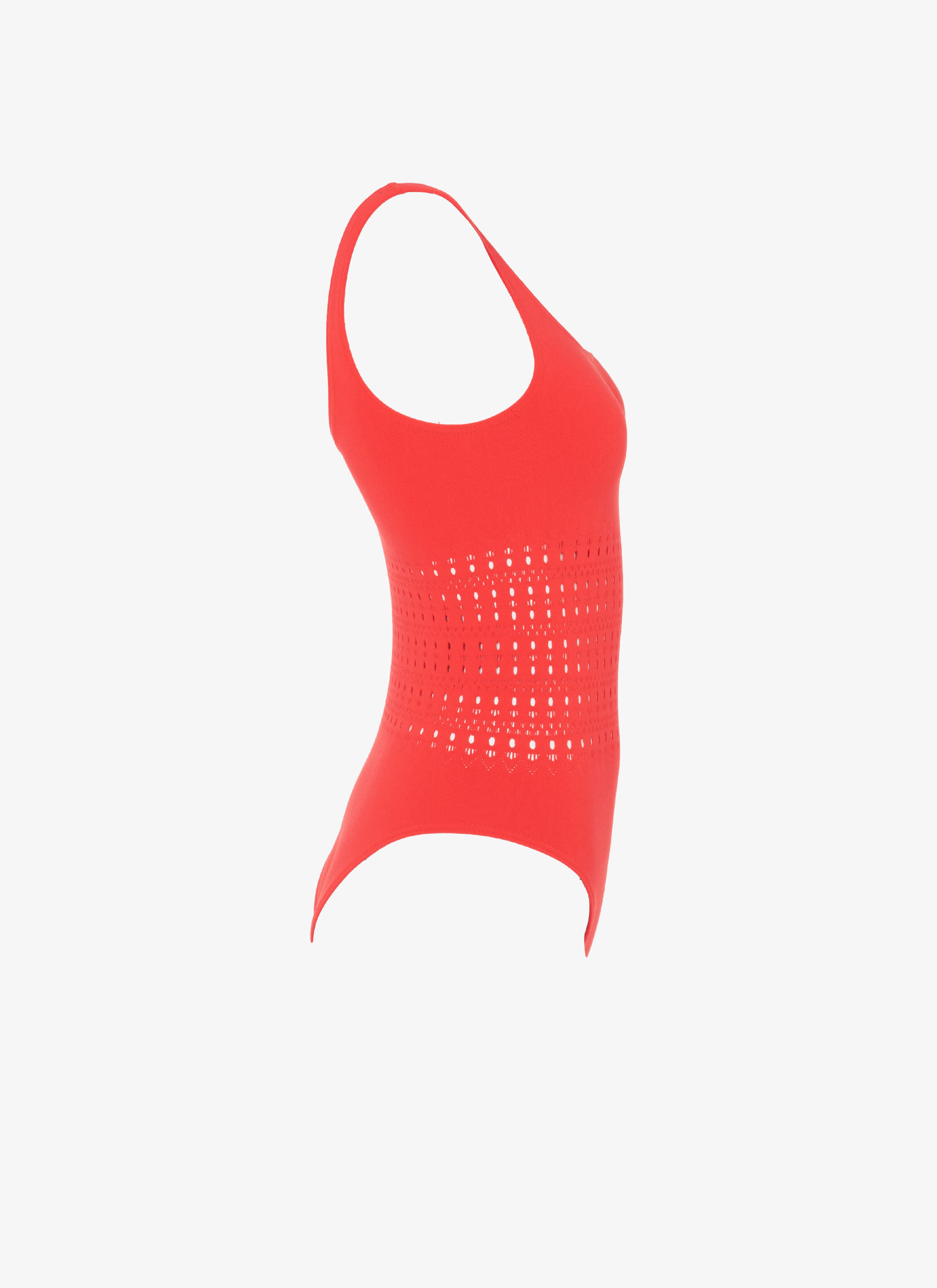 ALAÏA SCARLET ONE-PIECE SEAMLESS SWIMSUIT
