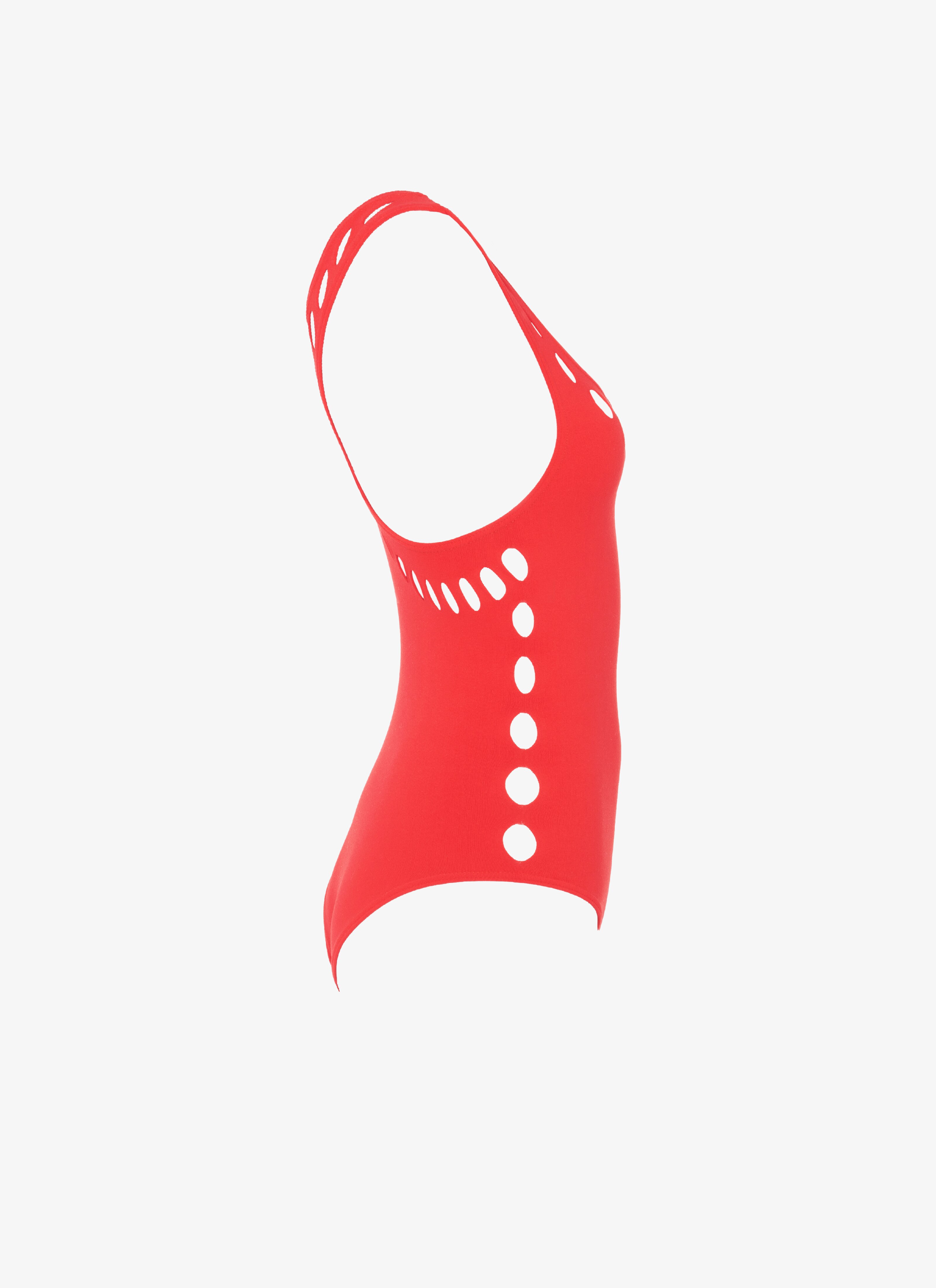 ALAÏA SCARLET ONE-PIECE SEAMLESS SWIMSUIT