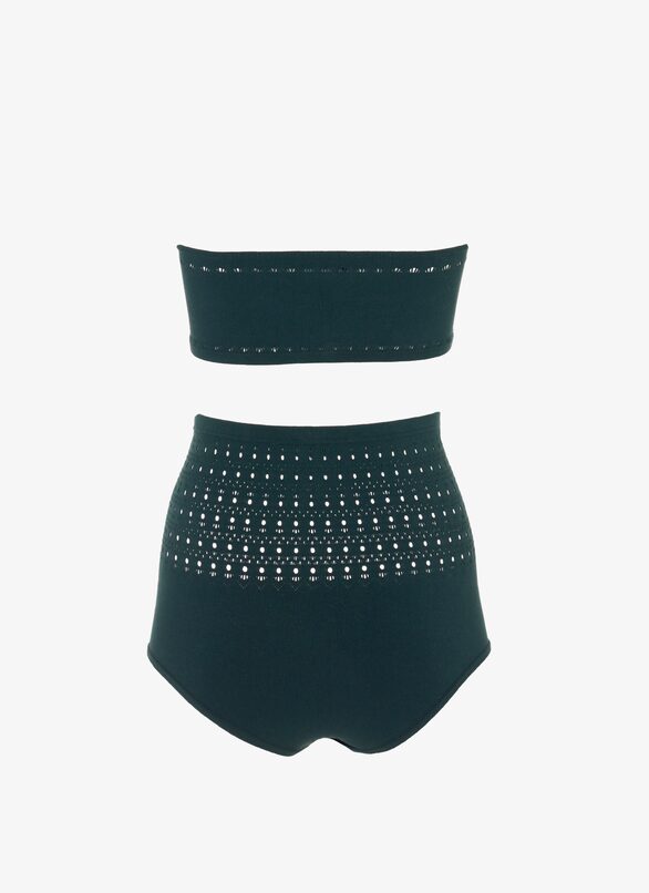 BIKINI SEAMLESS SWIMSUIT ALAÏA DARK GREEN BIKINI SEAMLESS SWIMSUIT