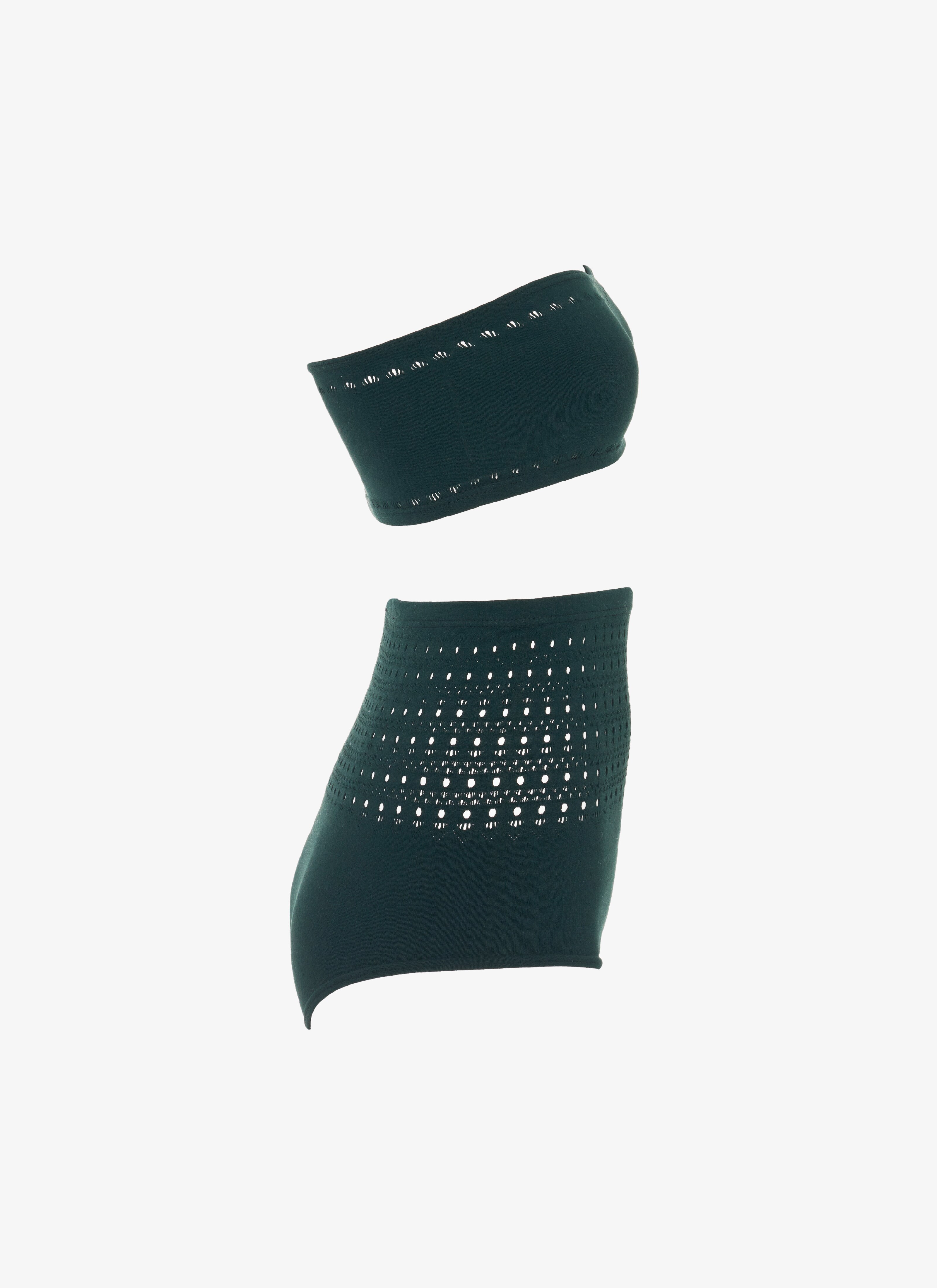 ALAÏA DARK GREEN BIKINI SEAMLESS SWIMSUIT