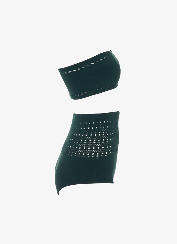 BIKINI SEAMLESS SWIMSUIT ALAÏA DARK GREEN BIKINI SEAMLESS SWIMSUIT
