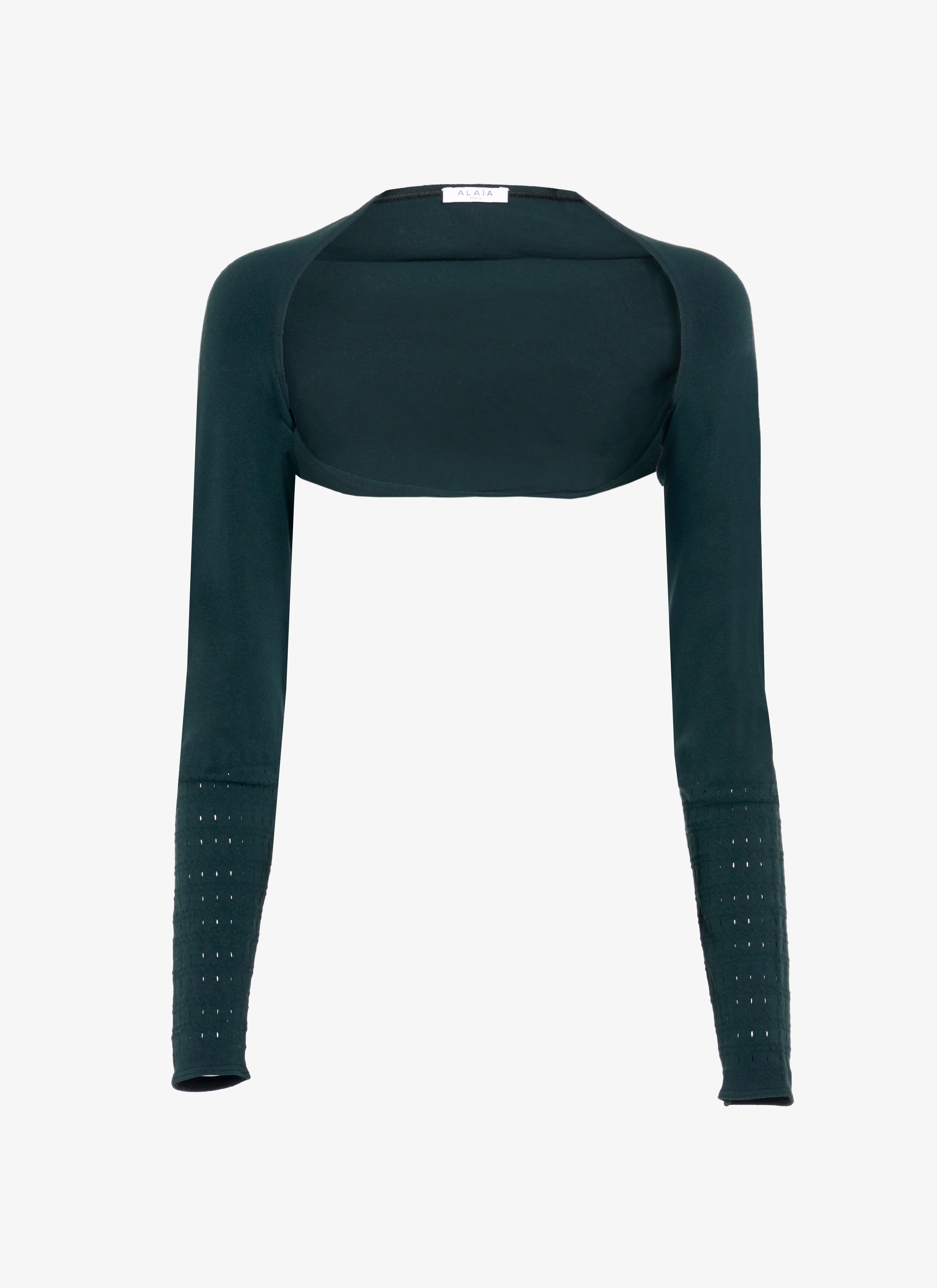 ALAÏA DARK GREEN SEAMLESS SWIMMING BOLERO