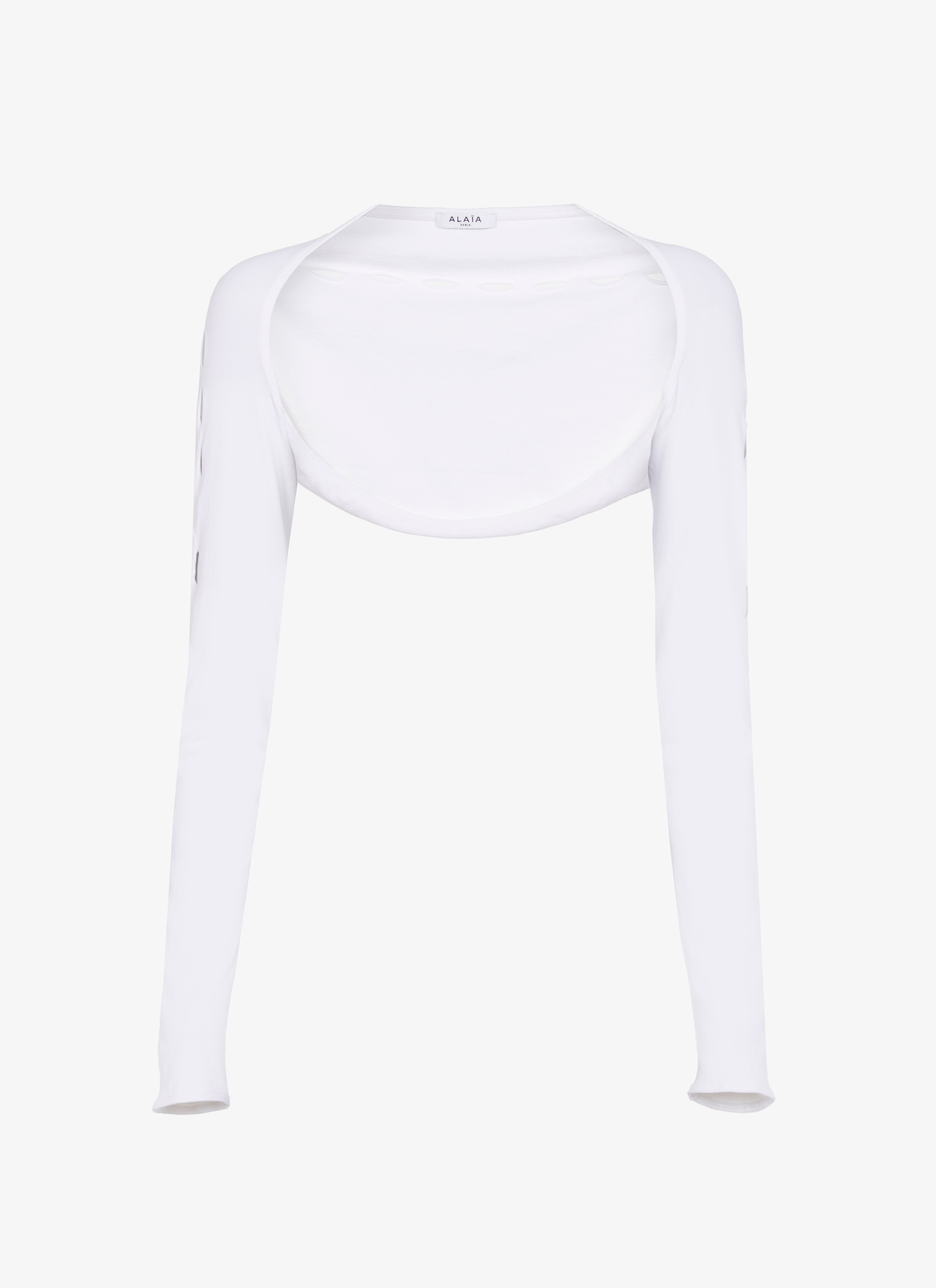 ALAÏA OPTIC WHITE SEAMLESS SWIMMING BOLERO