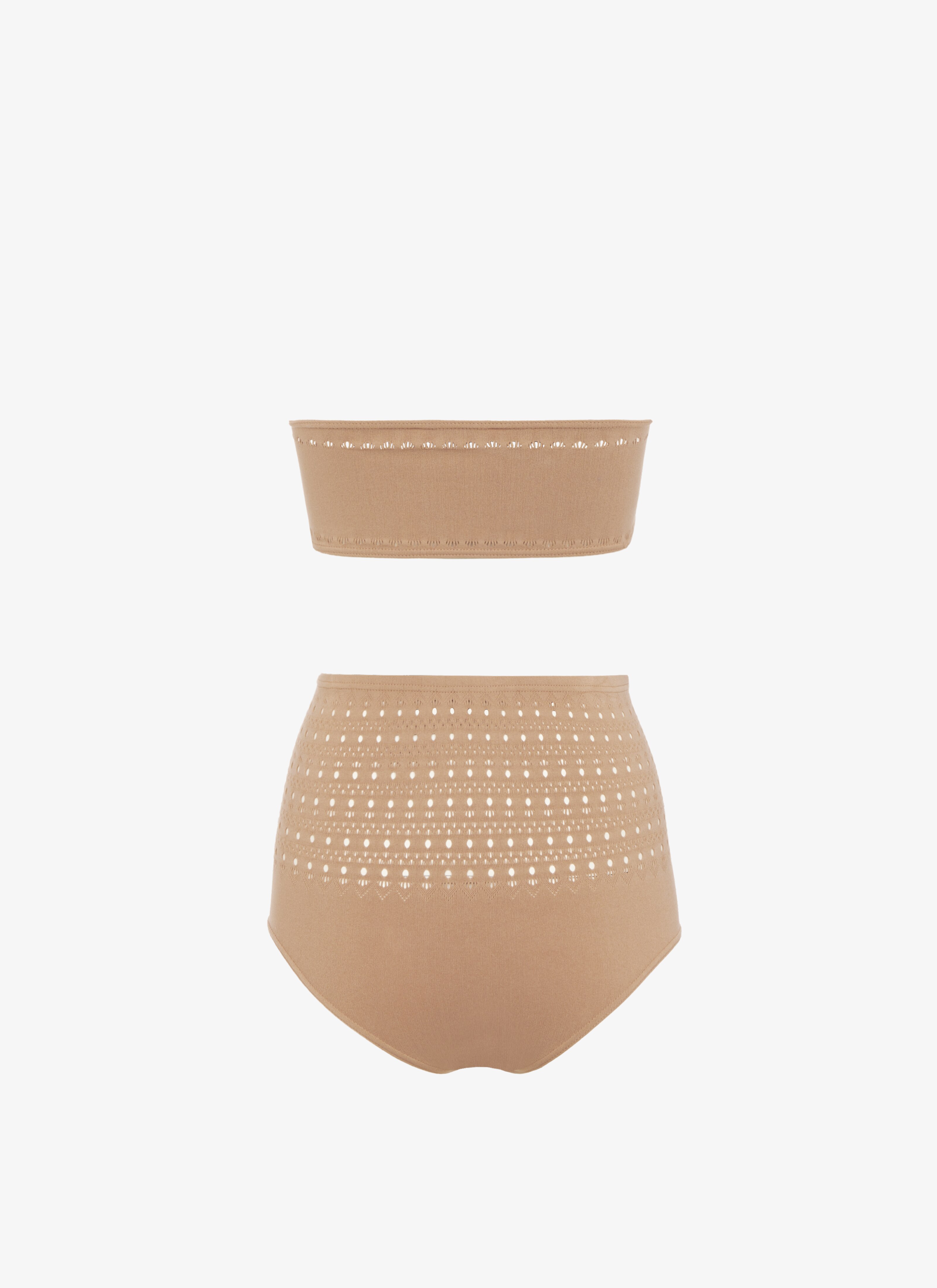 ALAÏA DARK CAMEL BIKINI SEAMLESS SWIMWUIT