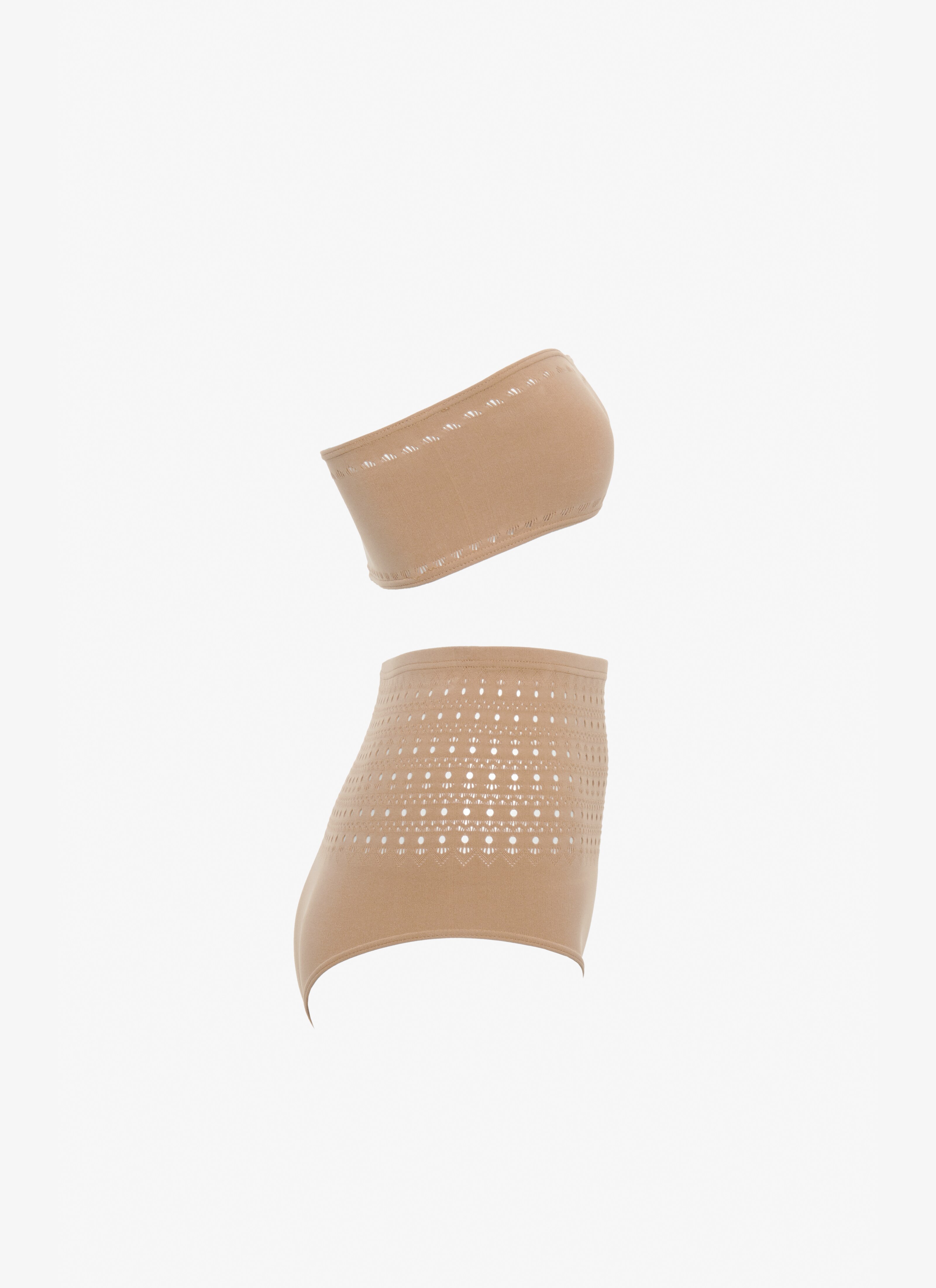 ALAÏA DARK CAMEL BIKINI SEAMLESS SWIMWUIT