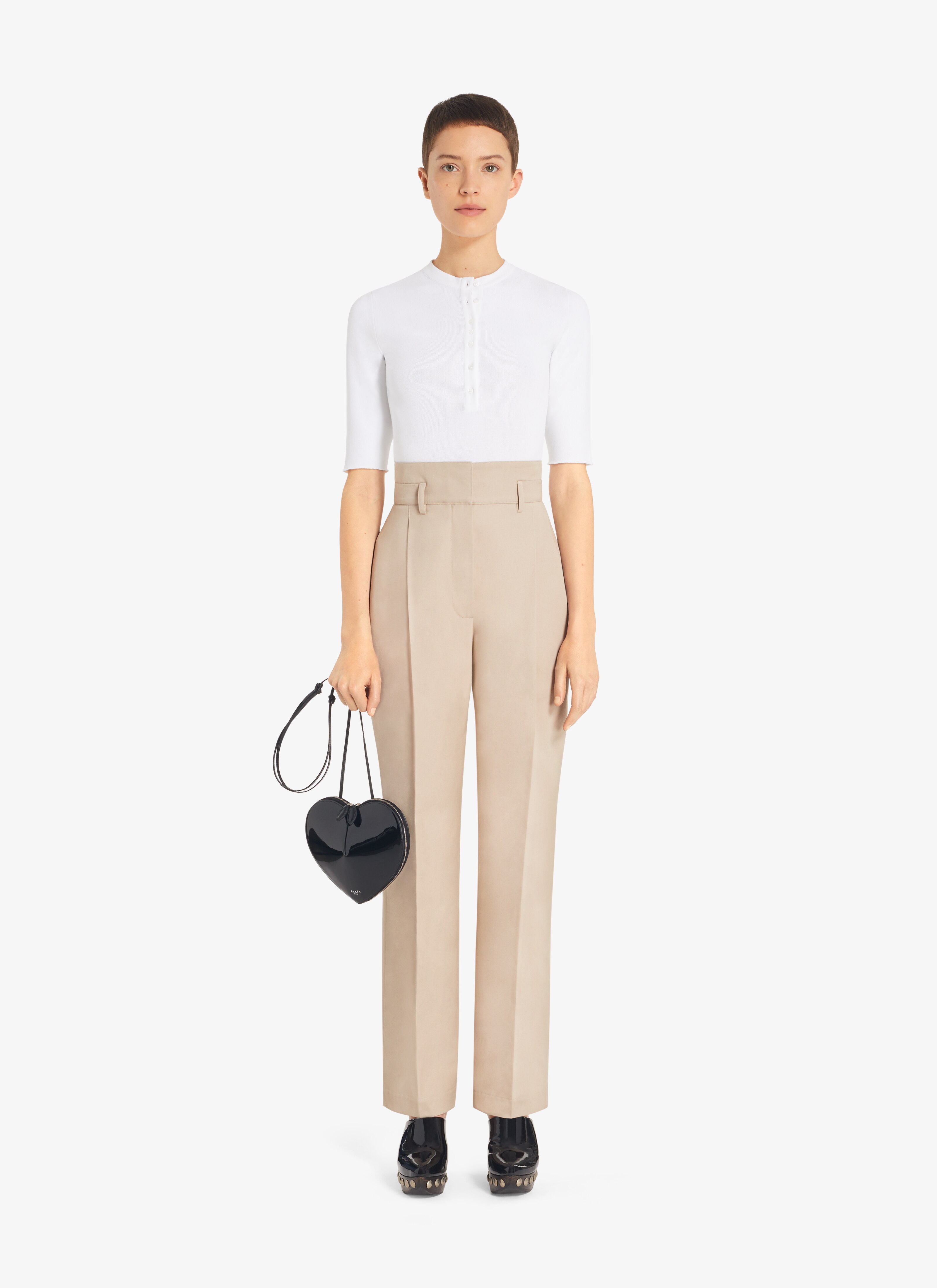 ALAÏA WHITE BUTTON-DOWN BODY