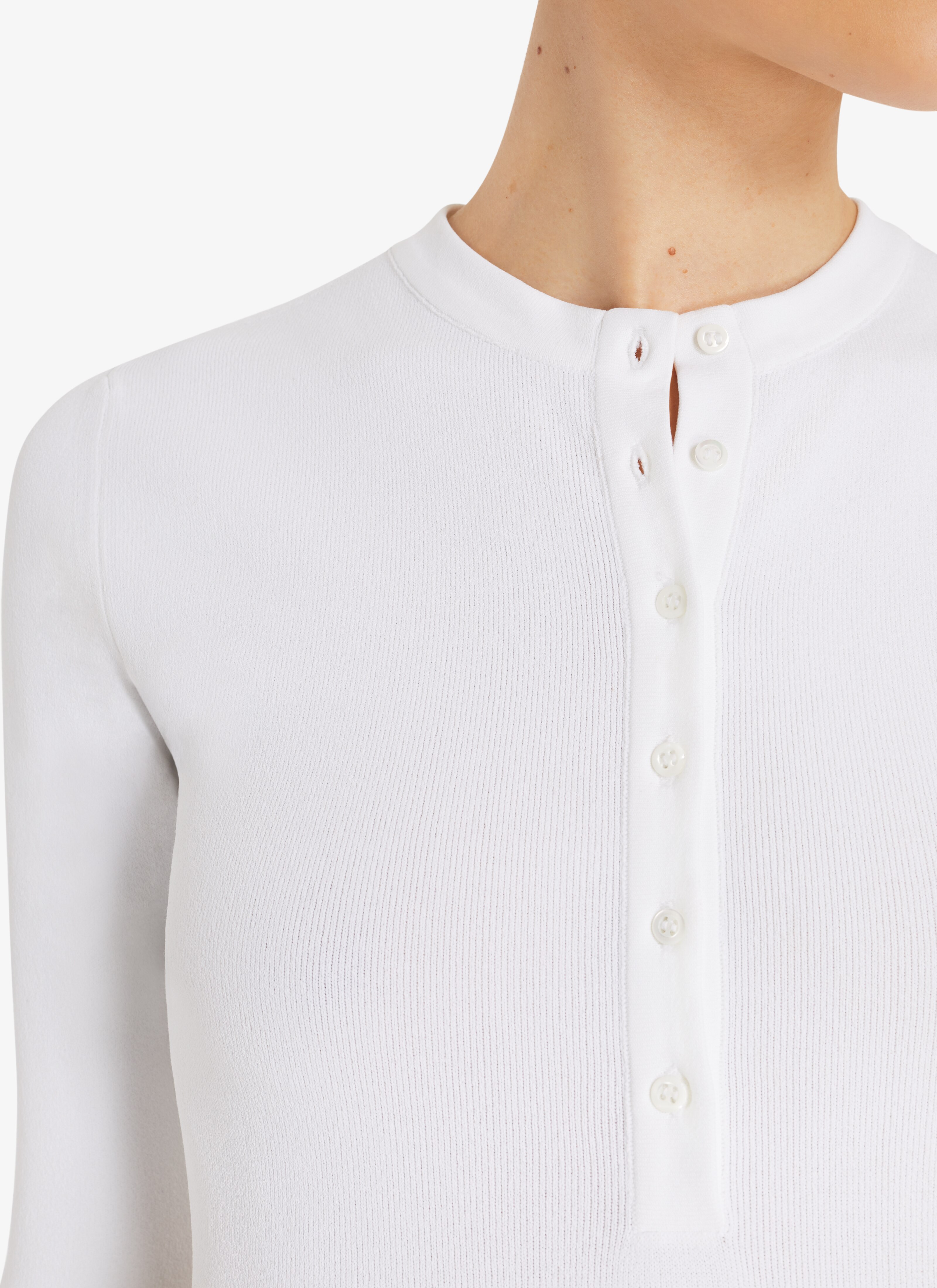 ALAÏA WHITE BUTTON-DOWN BODY