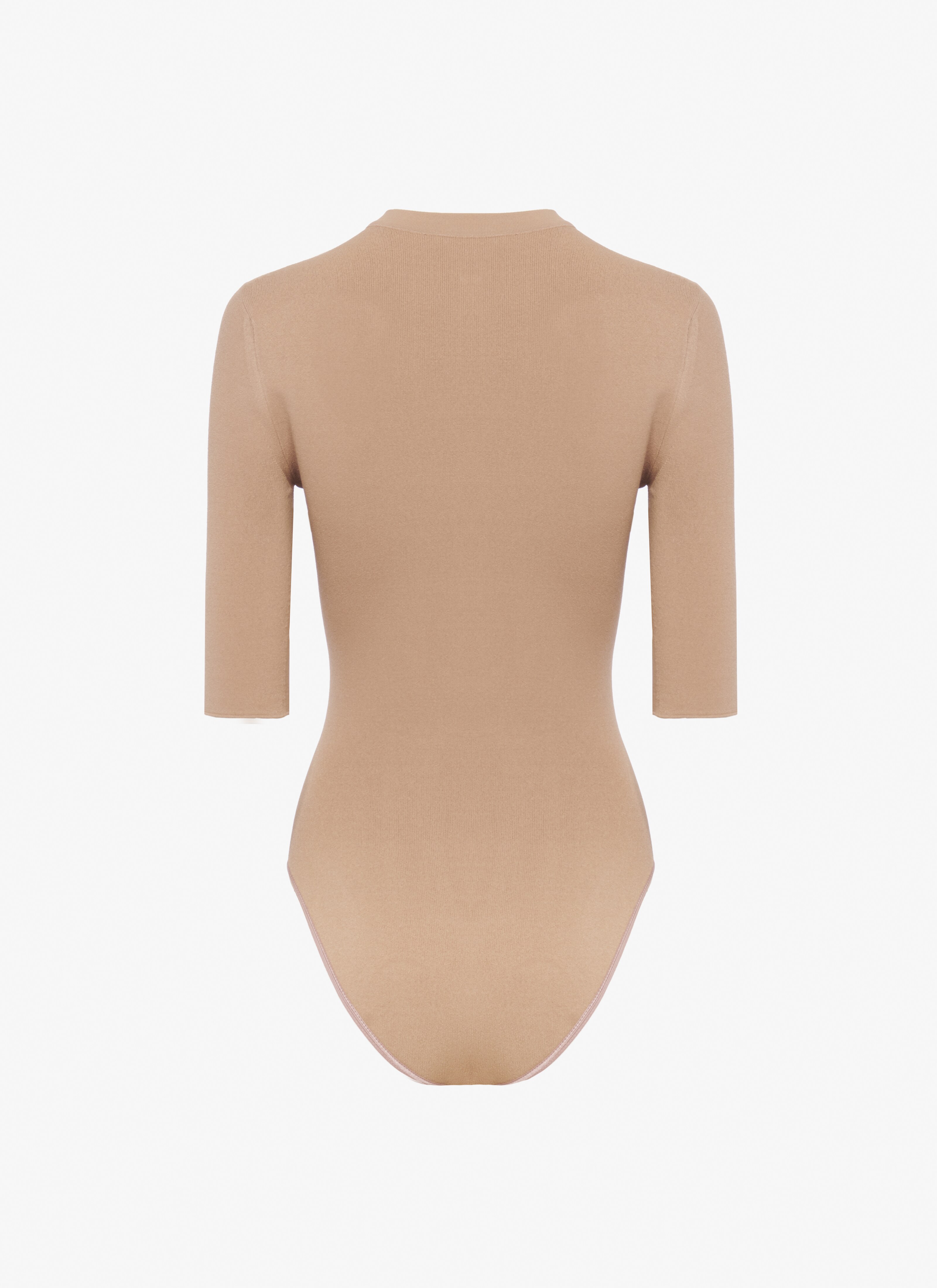 ALAÏA DARK CAMEL BUTTON-DOWN BODY