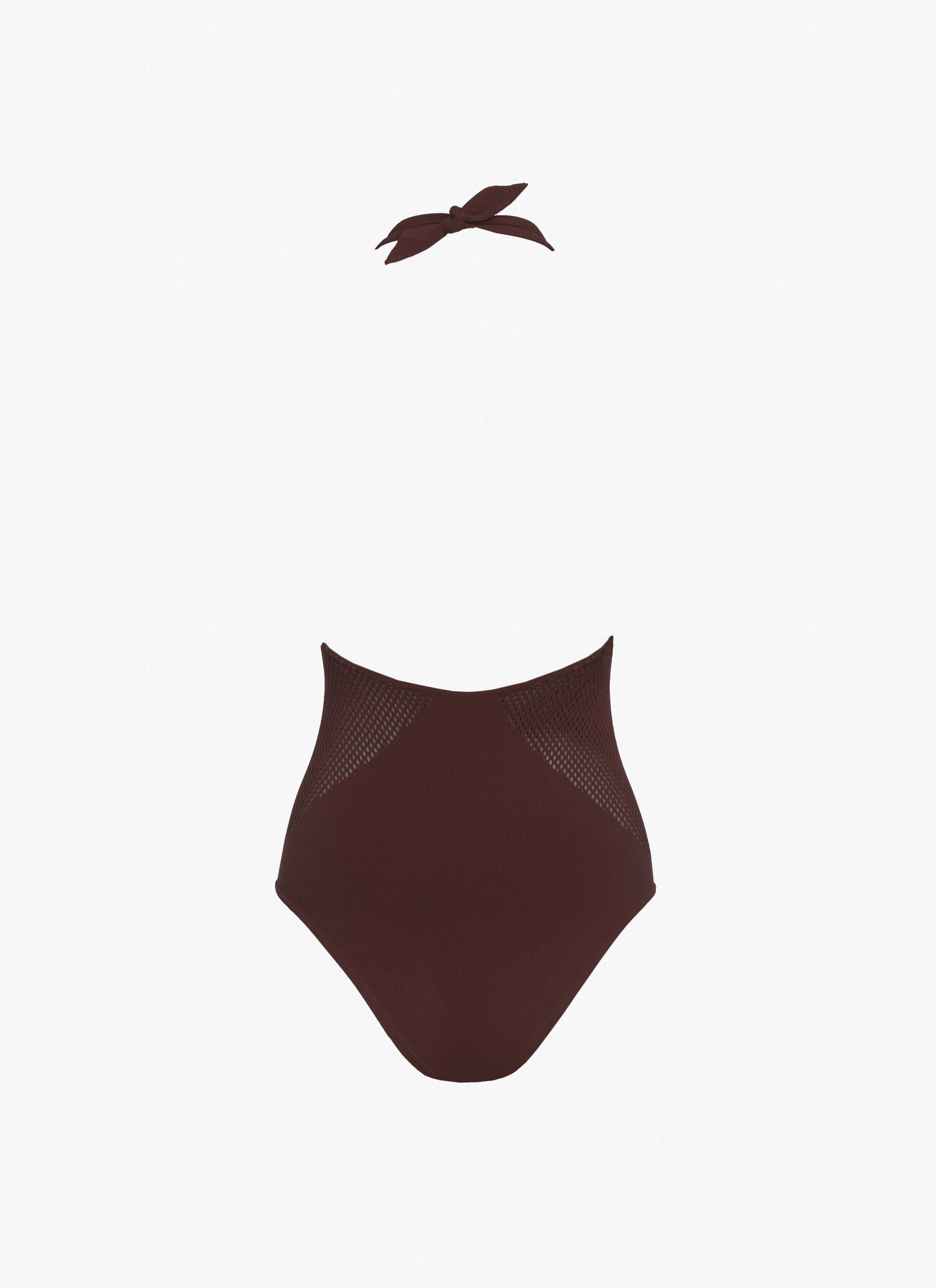 ALAÏA DARK BROWN ONE-PIECE OPENBACK SWIMSUIT