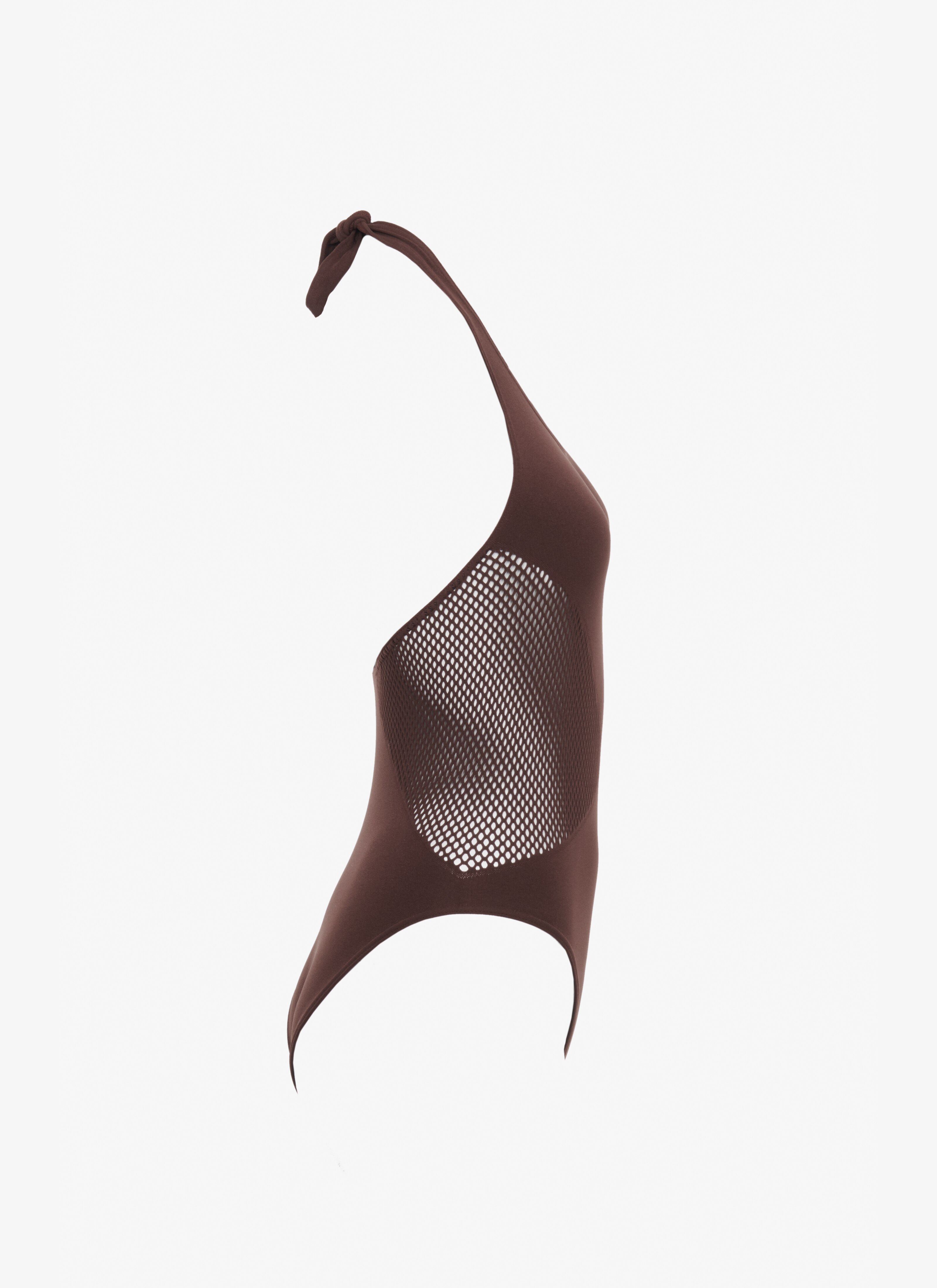 ALAÏA DARK BROWN ONE-PIECE OPENBACK SWIMSUIT