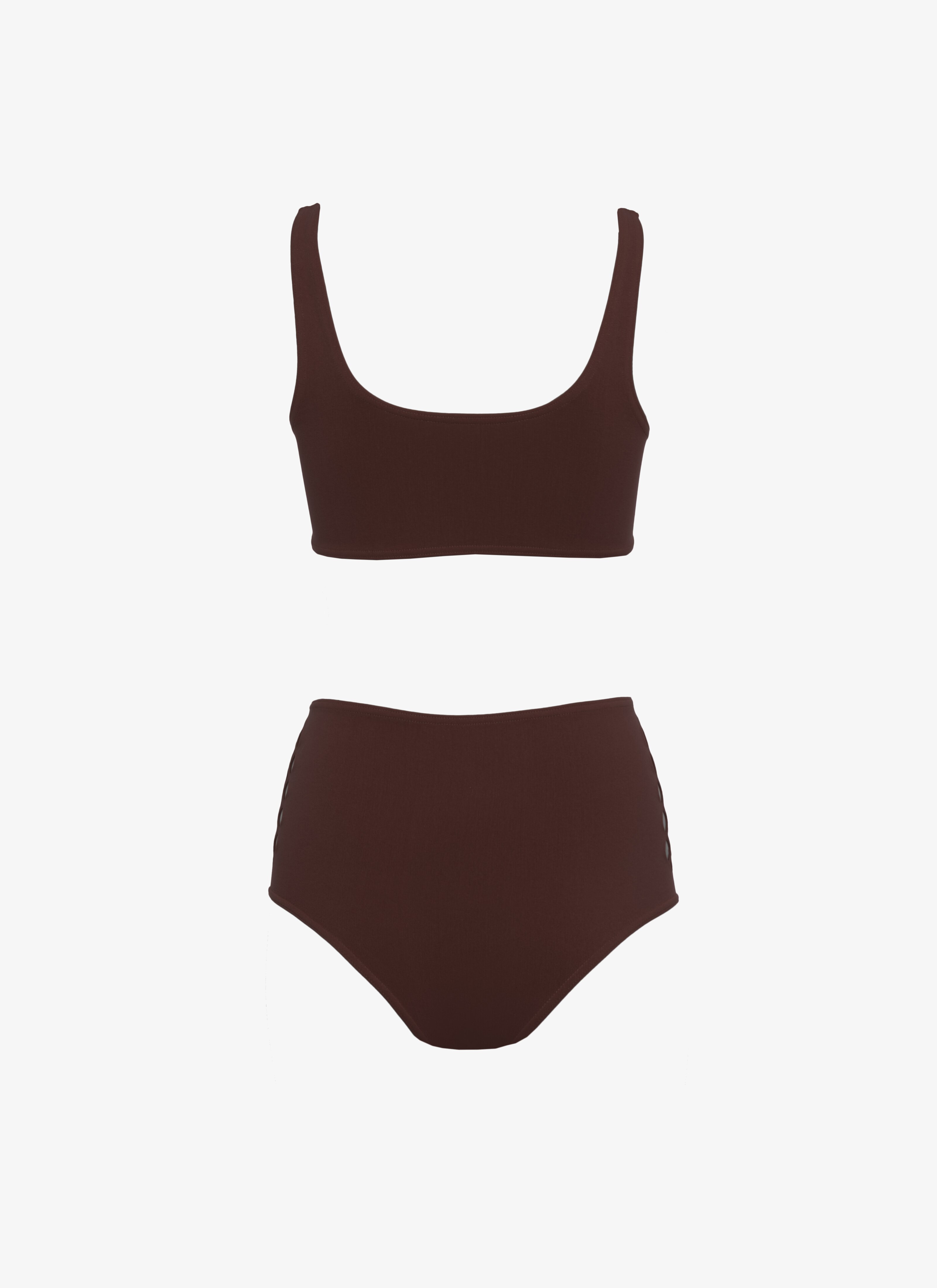 ALAÏA DARK BROWN CORSET BIKINI