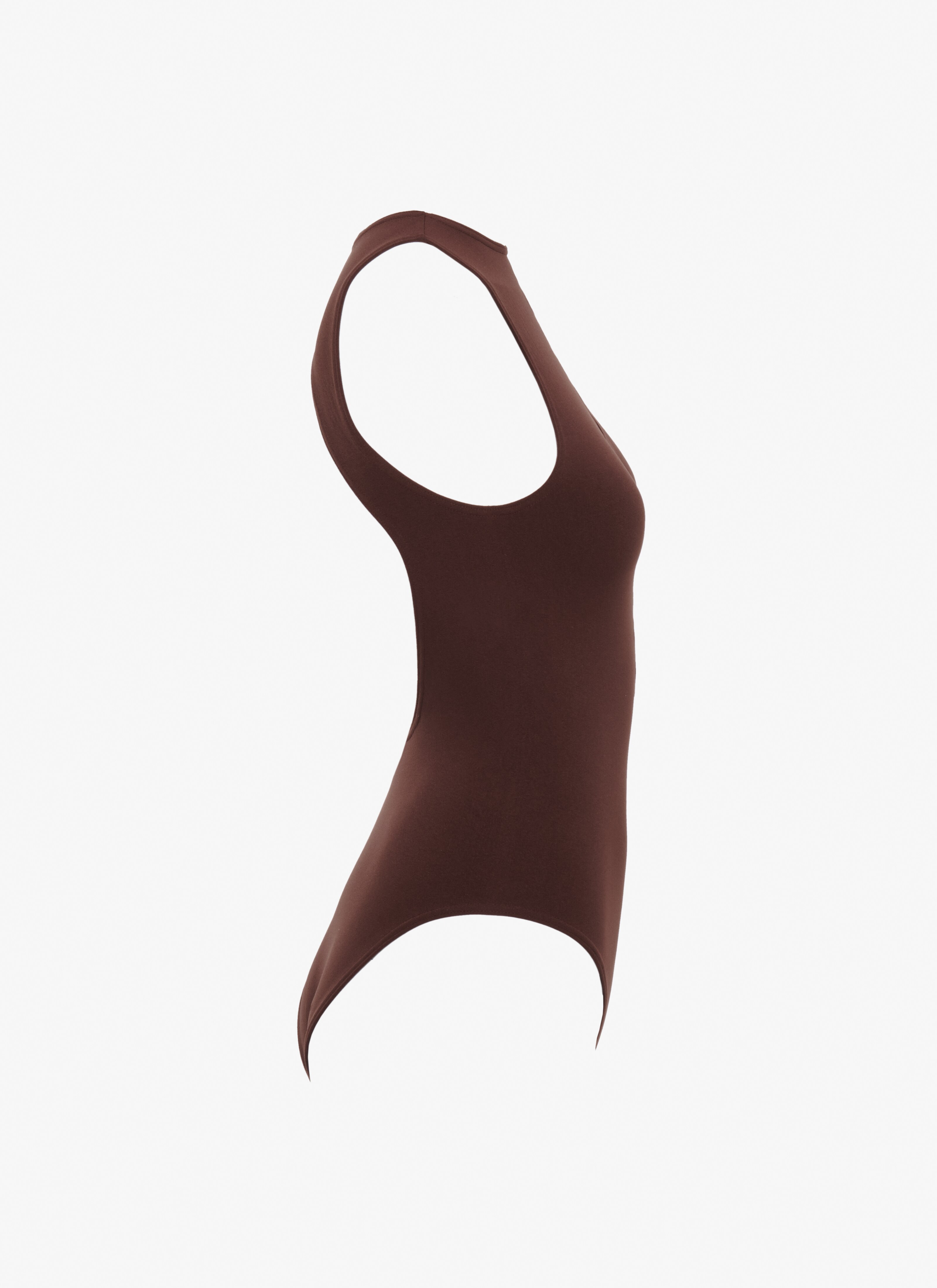 ALAÏA DARK BROWN CORSET ONE-PIECE SWIMSUIT
