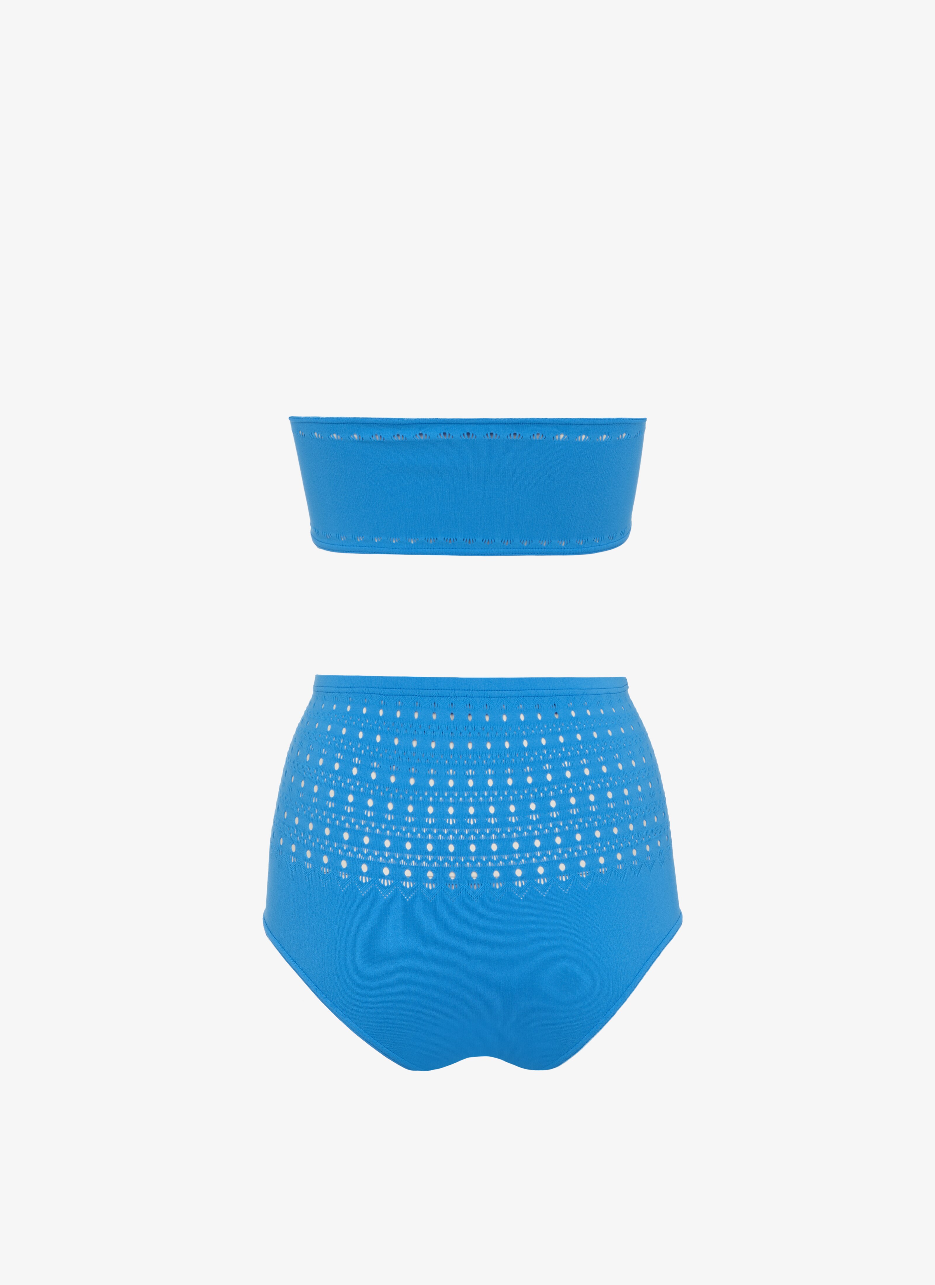 ALAÏA LIGHT BLUE BIKINI SEAMLESS SWIMWUIT