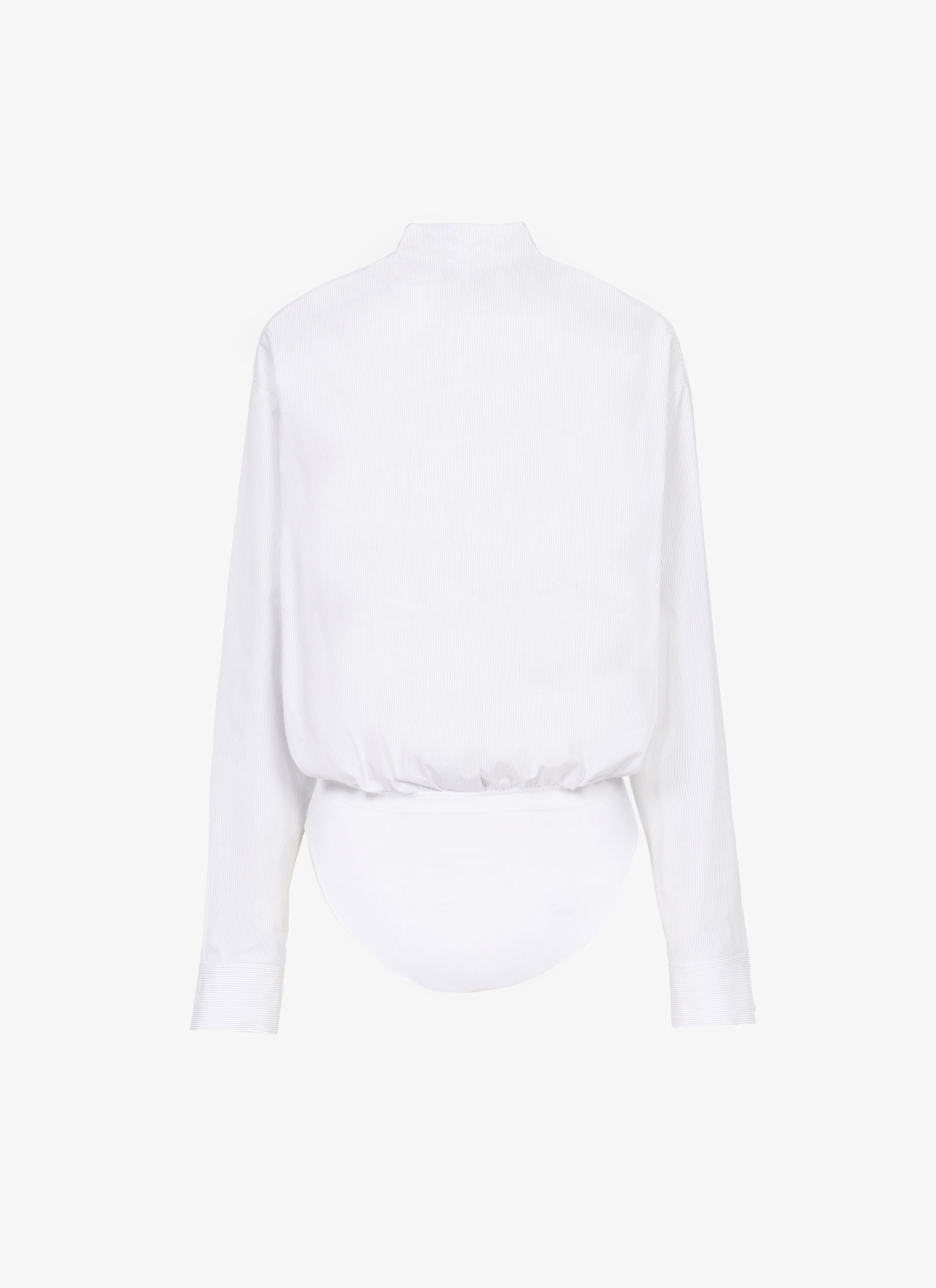 Striped poplin bodysuit-shirt - maison-alaia.com