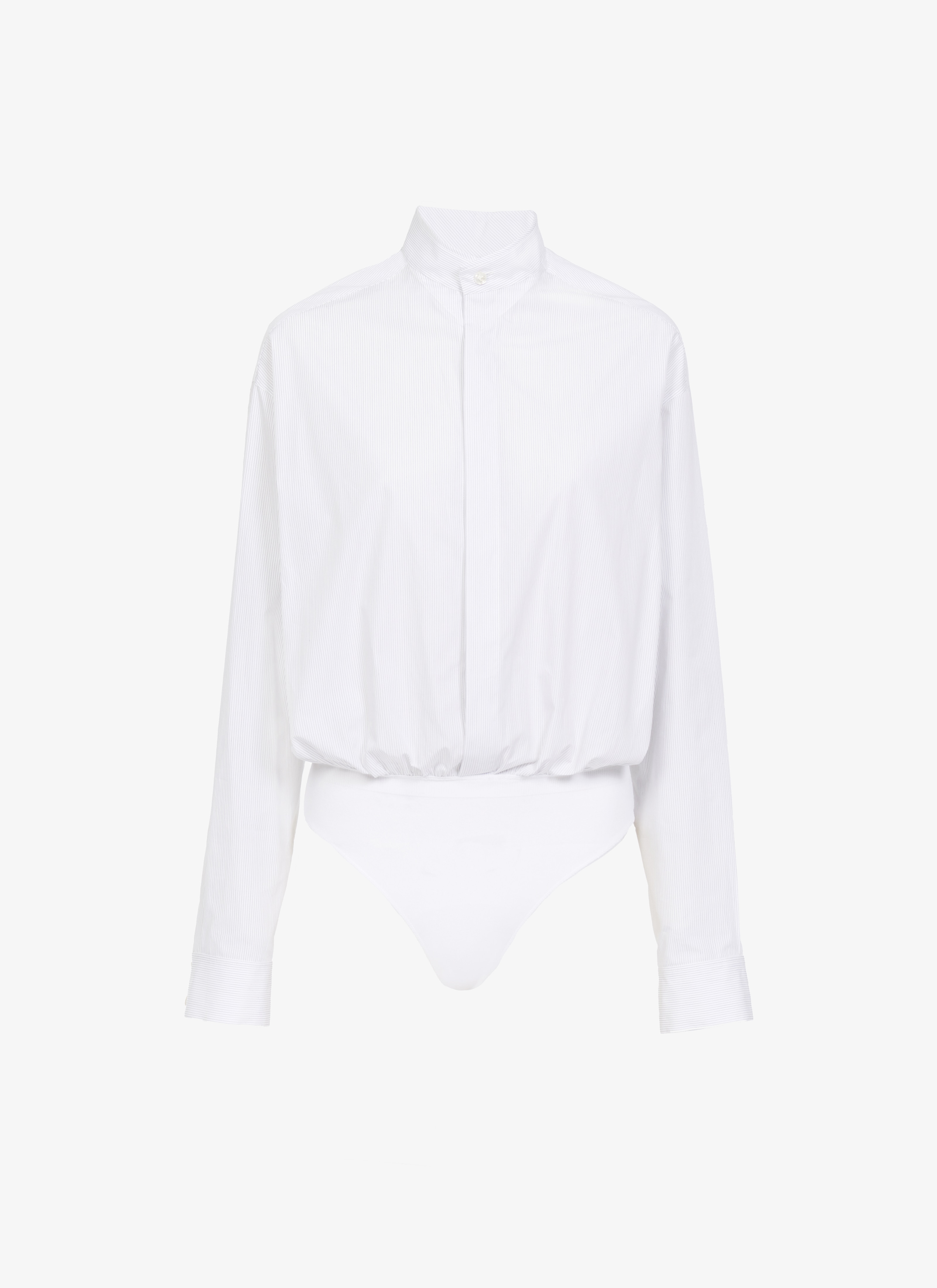 Striped poplin bodysuit-shirt maison-alaia.com