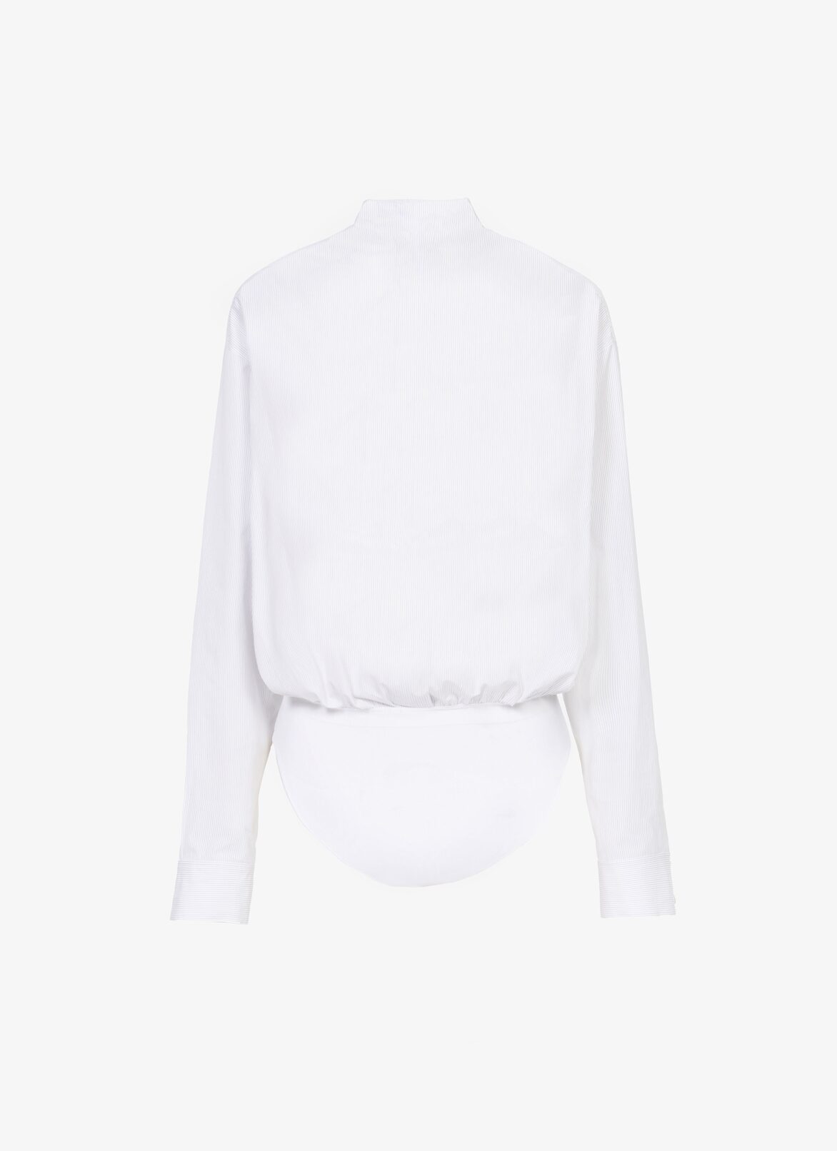 ALAÏA White/Black Striped Poplin Bodysuit Shirt ALAÏA US