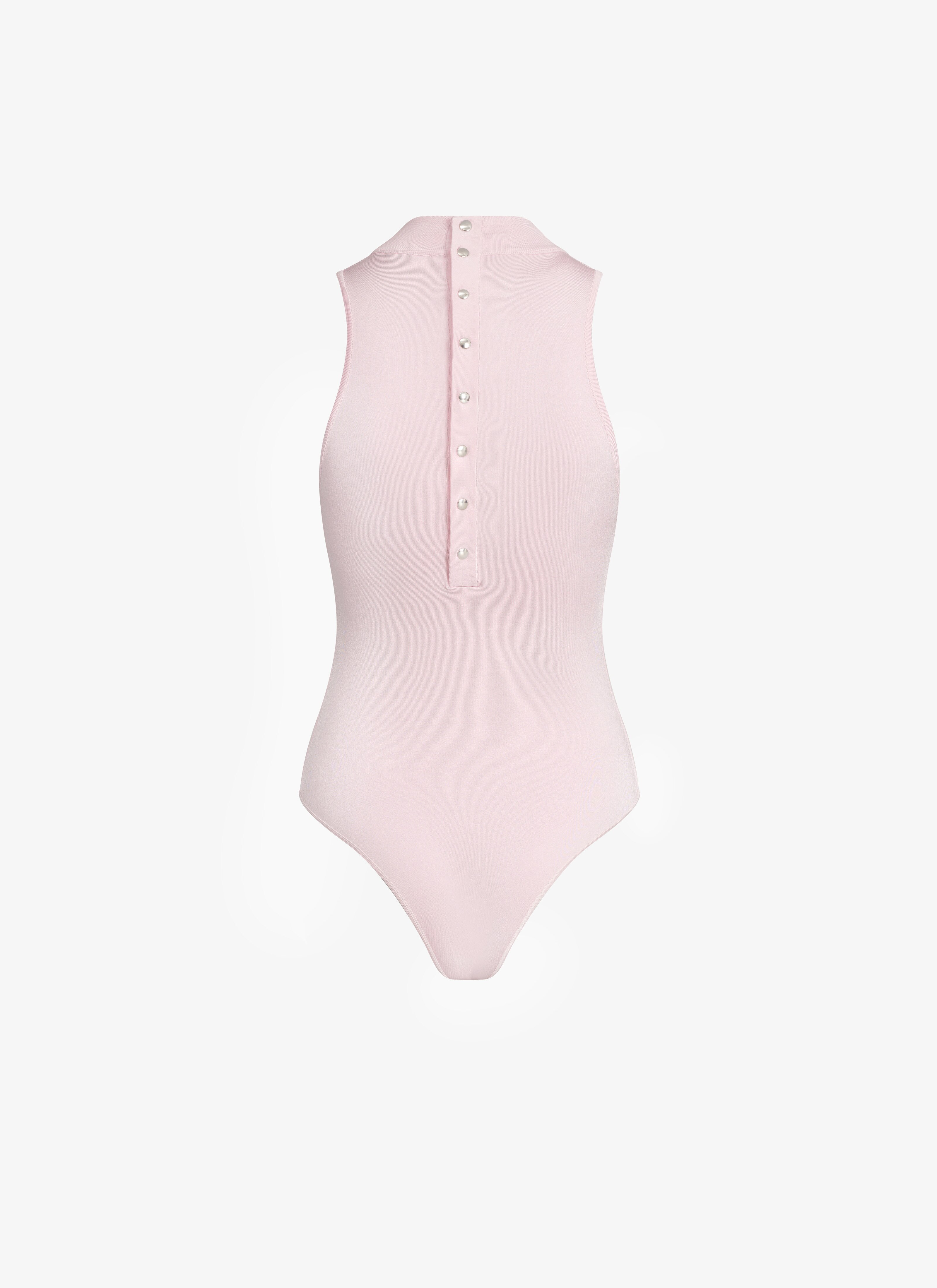 ALAÏA PINK HIGH NECK SLEEVELESS BODY