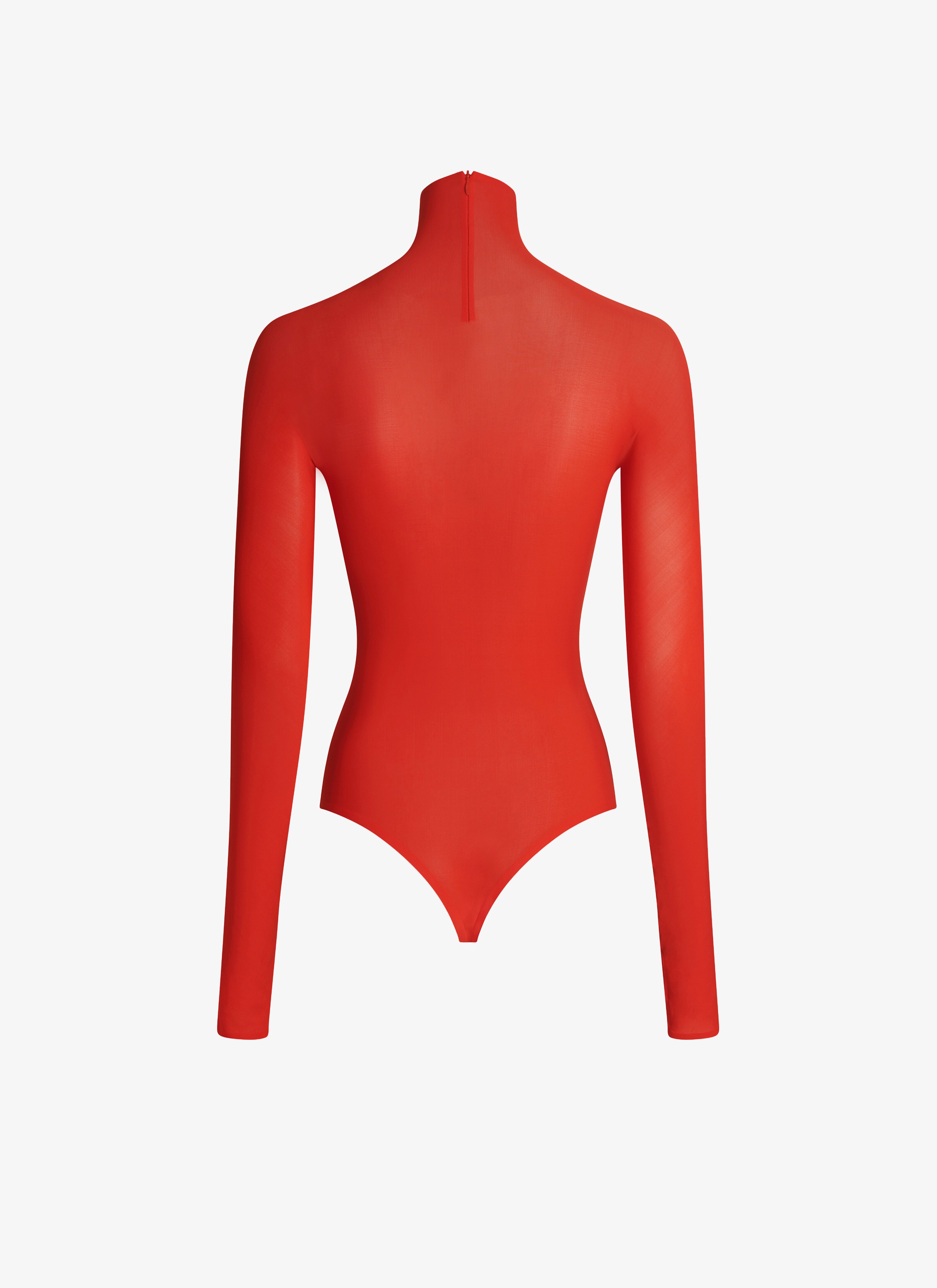 ALAÏA RED SHEER BODY IN JERSEY