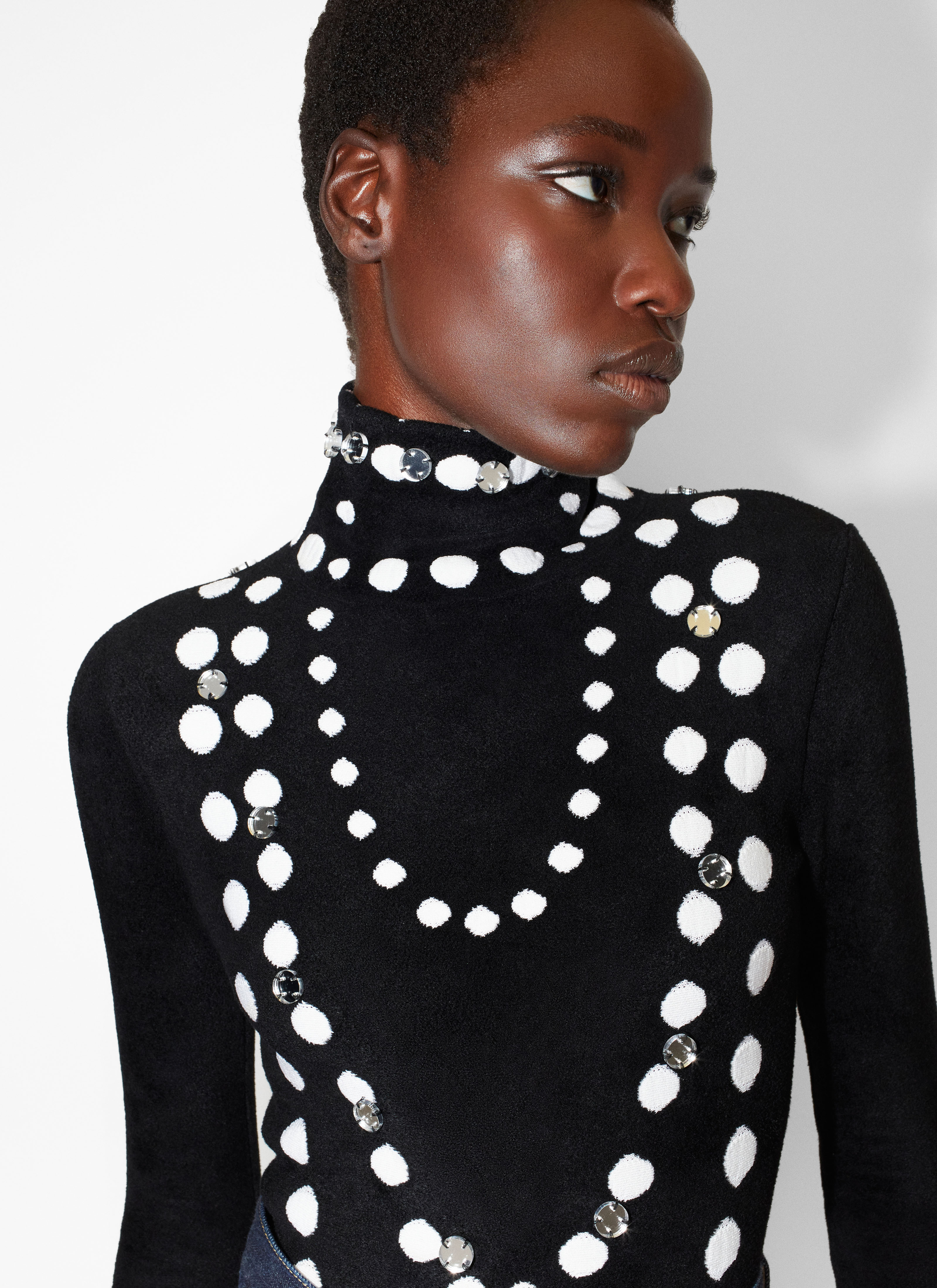 ALAÏA BLACK VELVET PEARL BODY