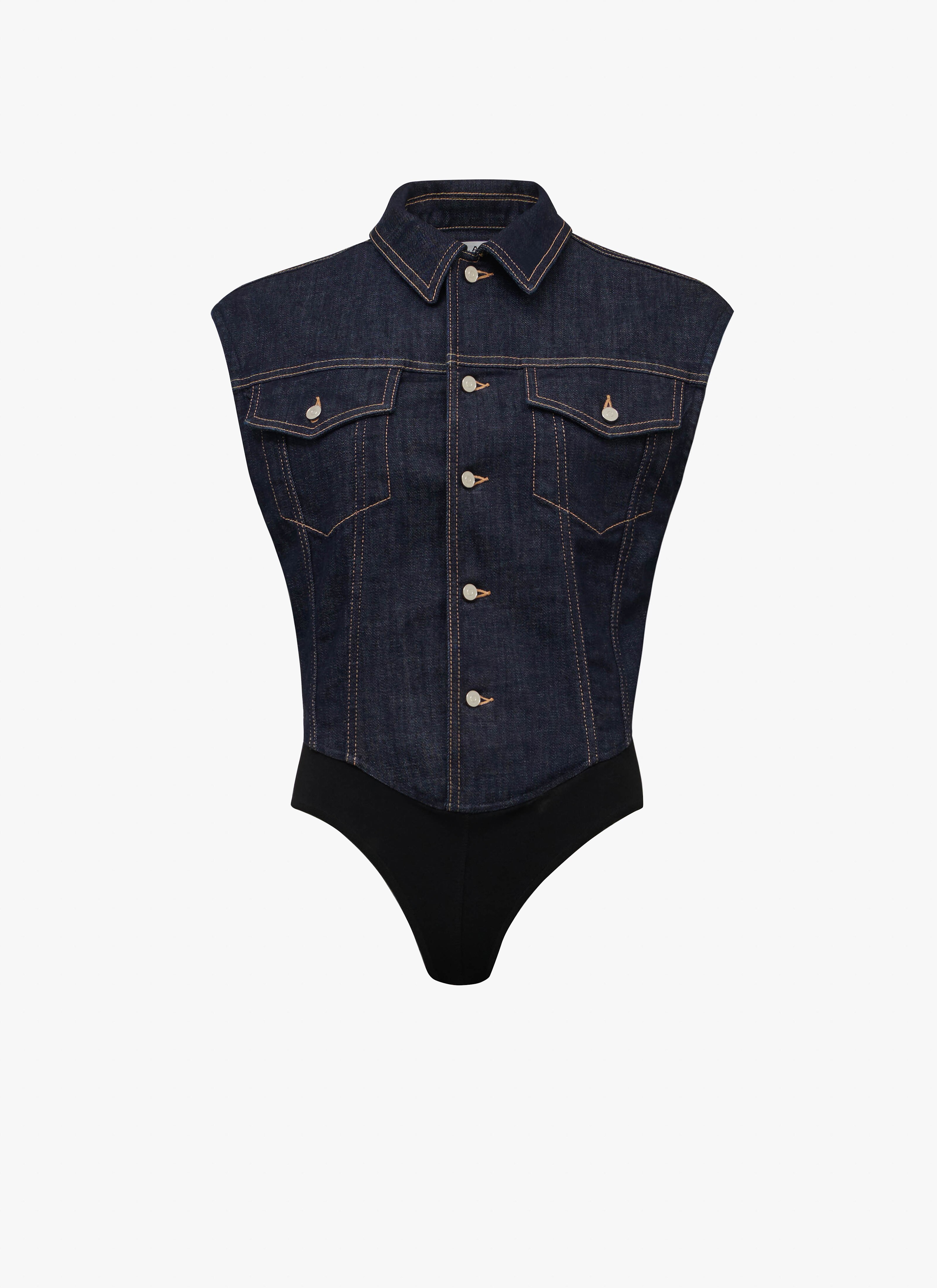 Denim vest body - maison-alaia.com