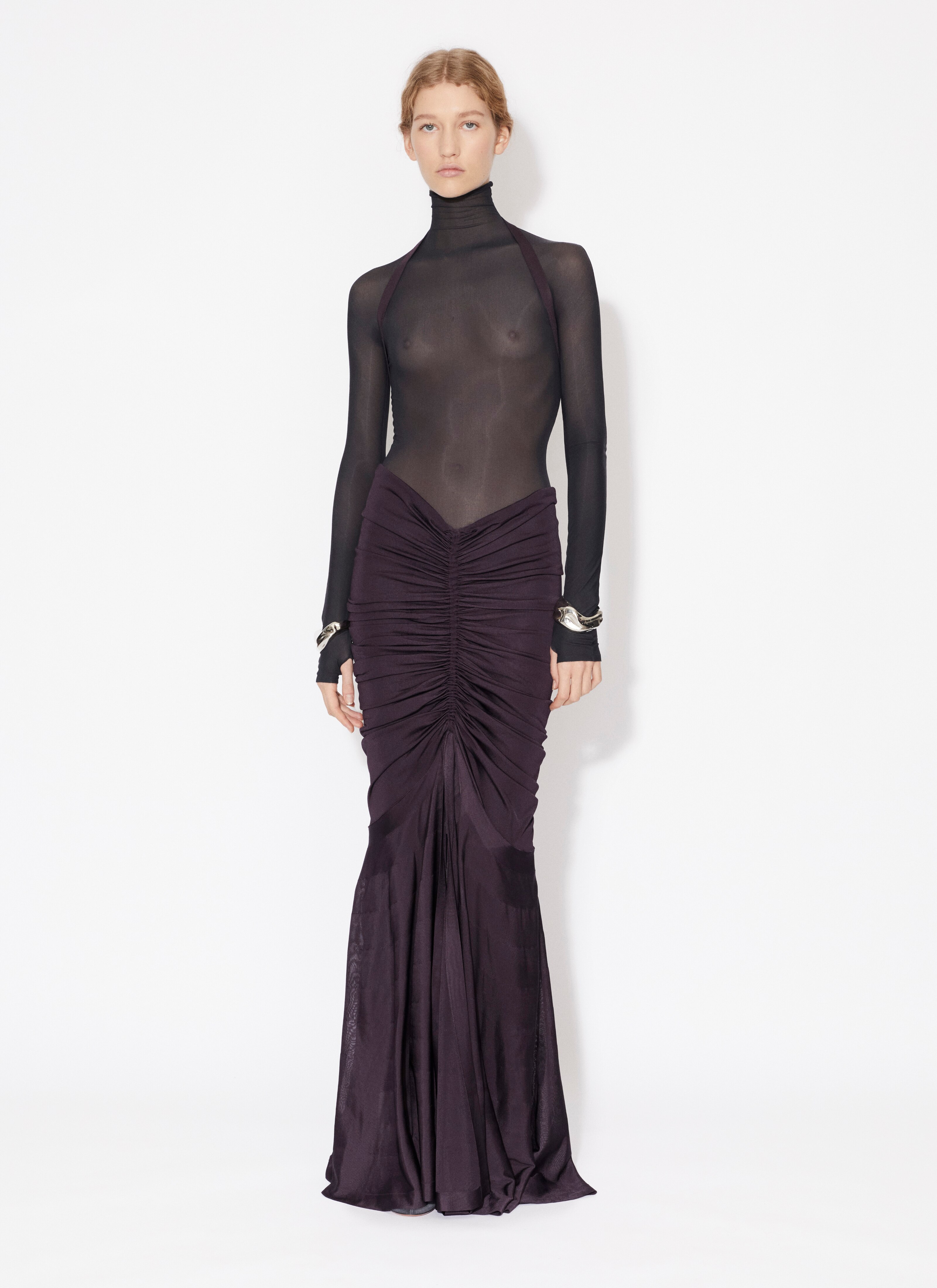 ALAÏA BLACK SHEER BODY IN JERSEY