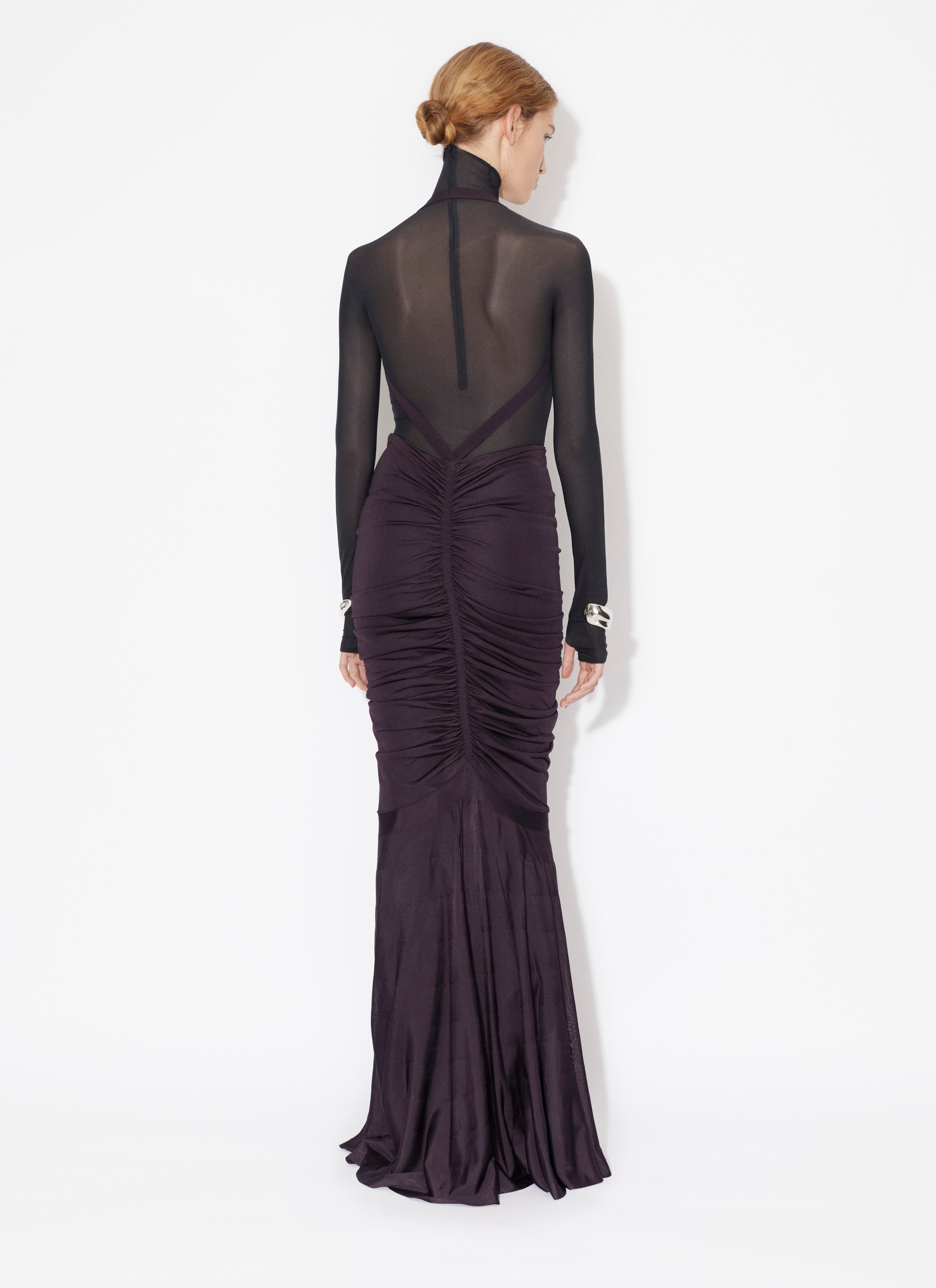 ALAÏA BLACK SHEER BODY IN JERSEY