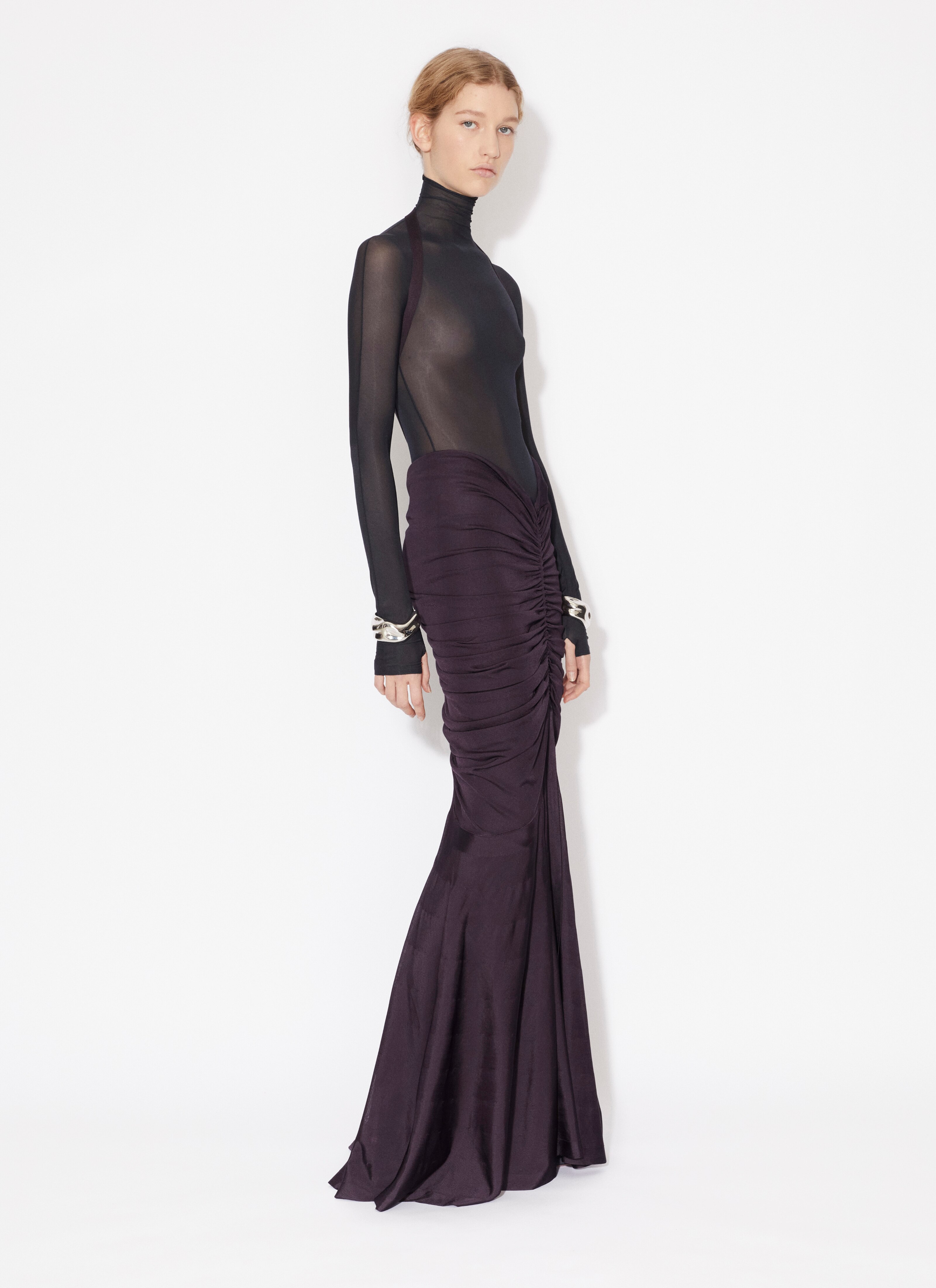 ALAÏA BLACK SHEER BODY IN JERSEY