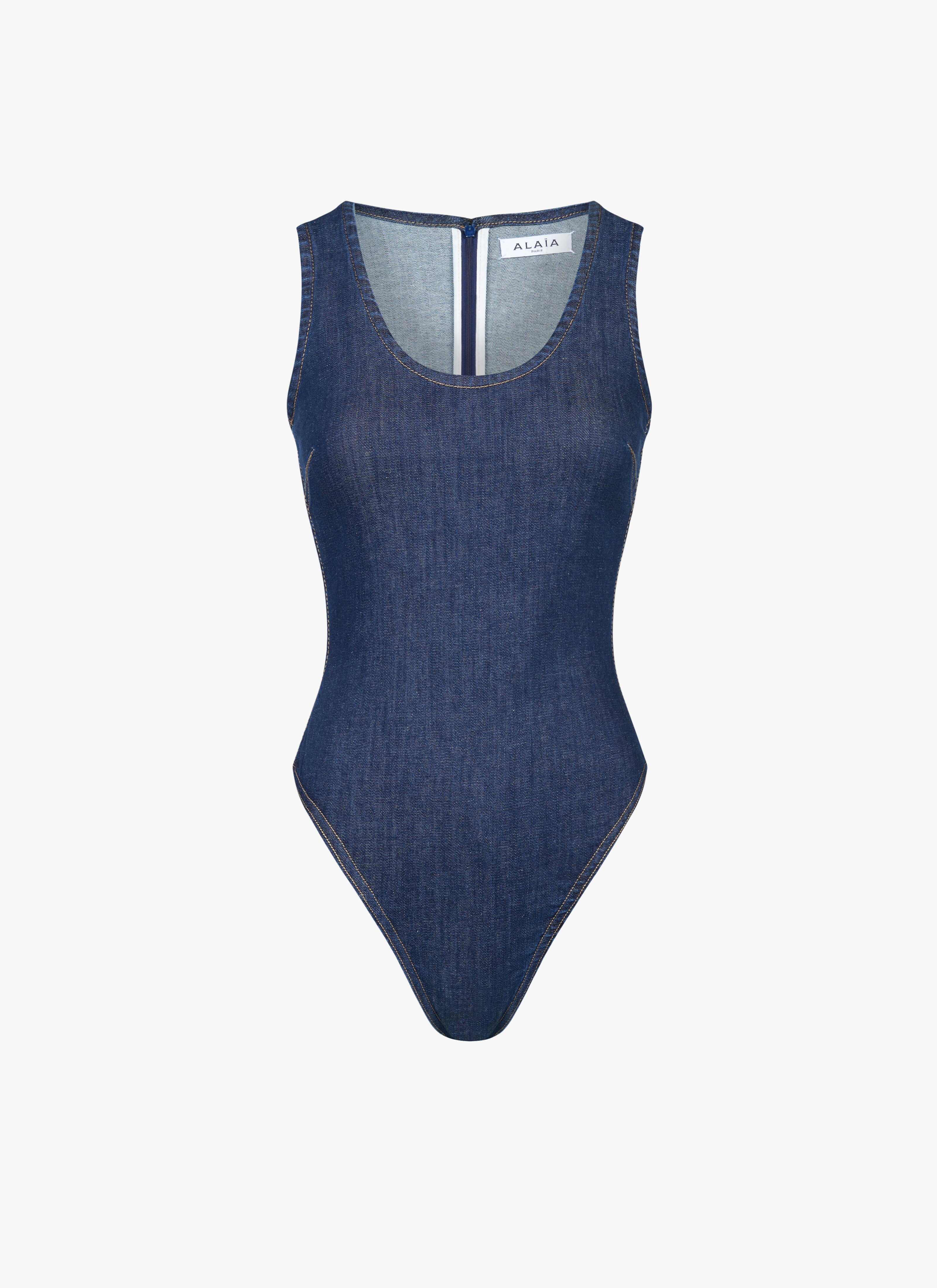Denim tank body - maison-alaia.com