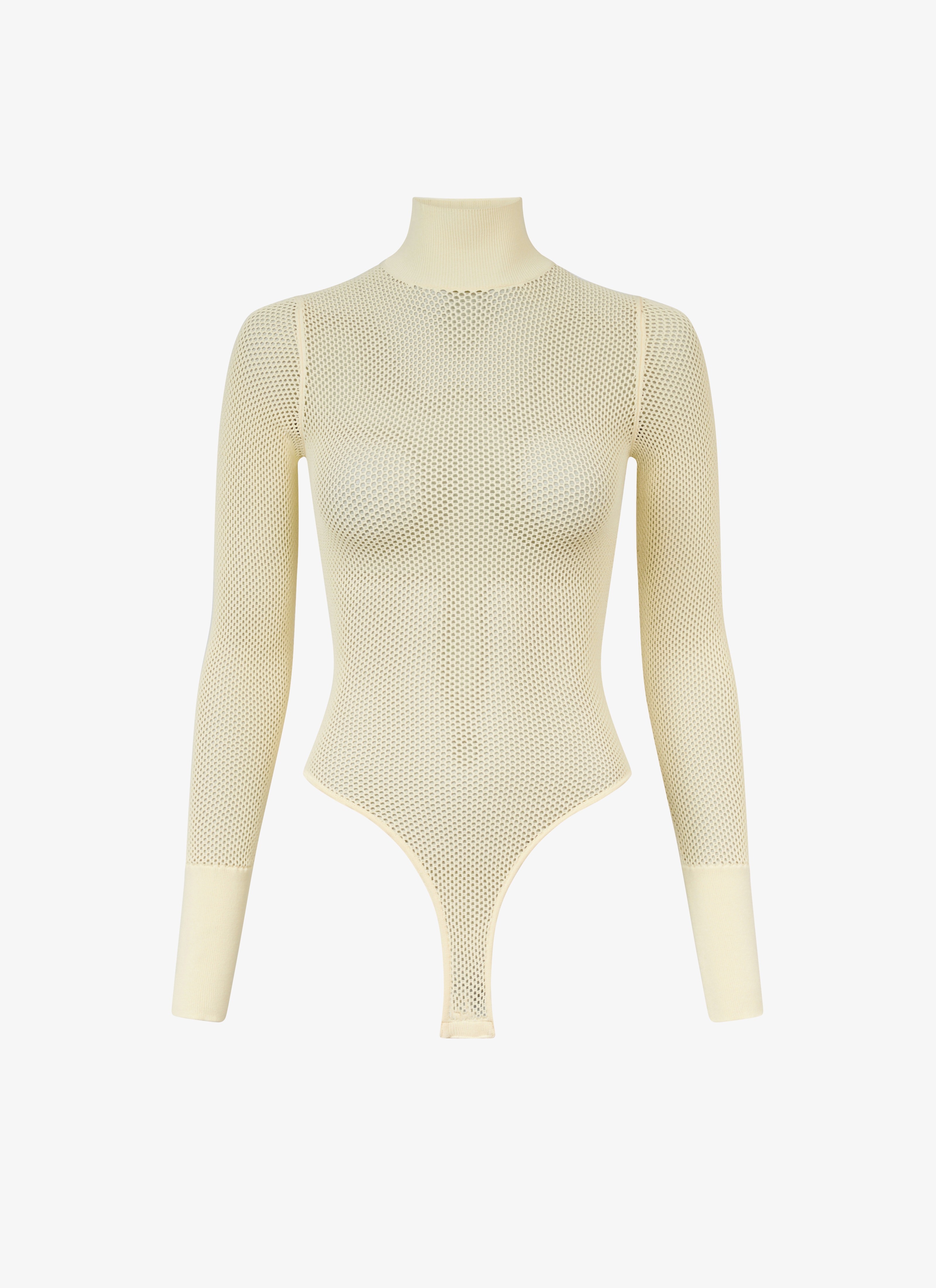 Fishnet knit highneck body - maison-alaia.com