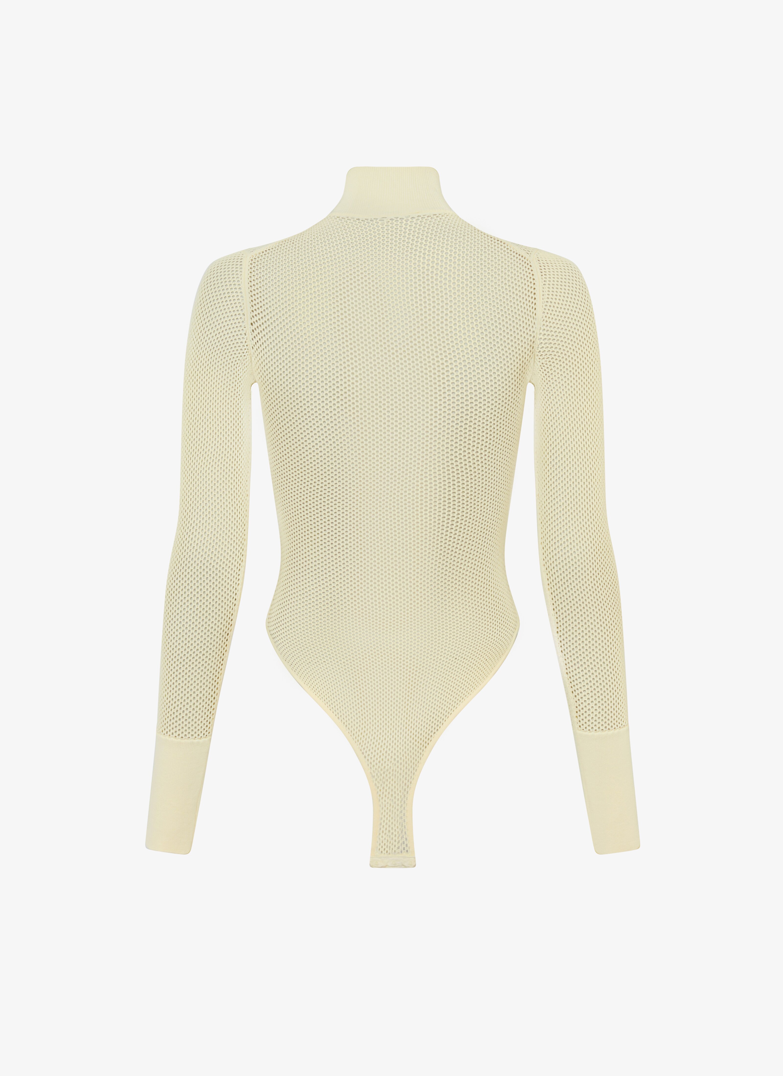 Fishnet knit highneck body - maison-alaia.com