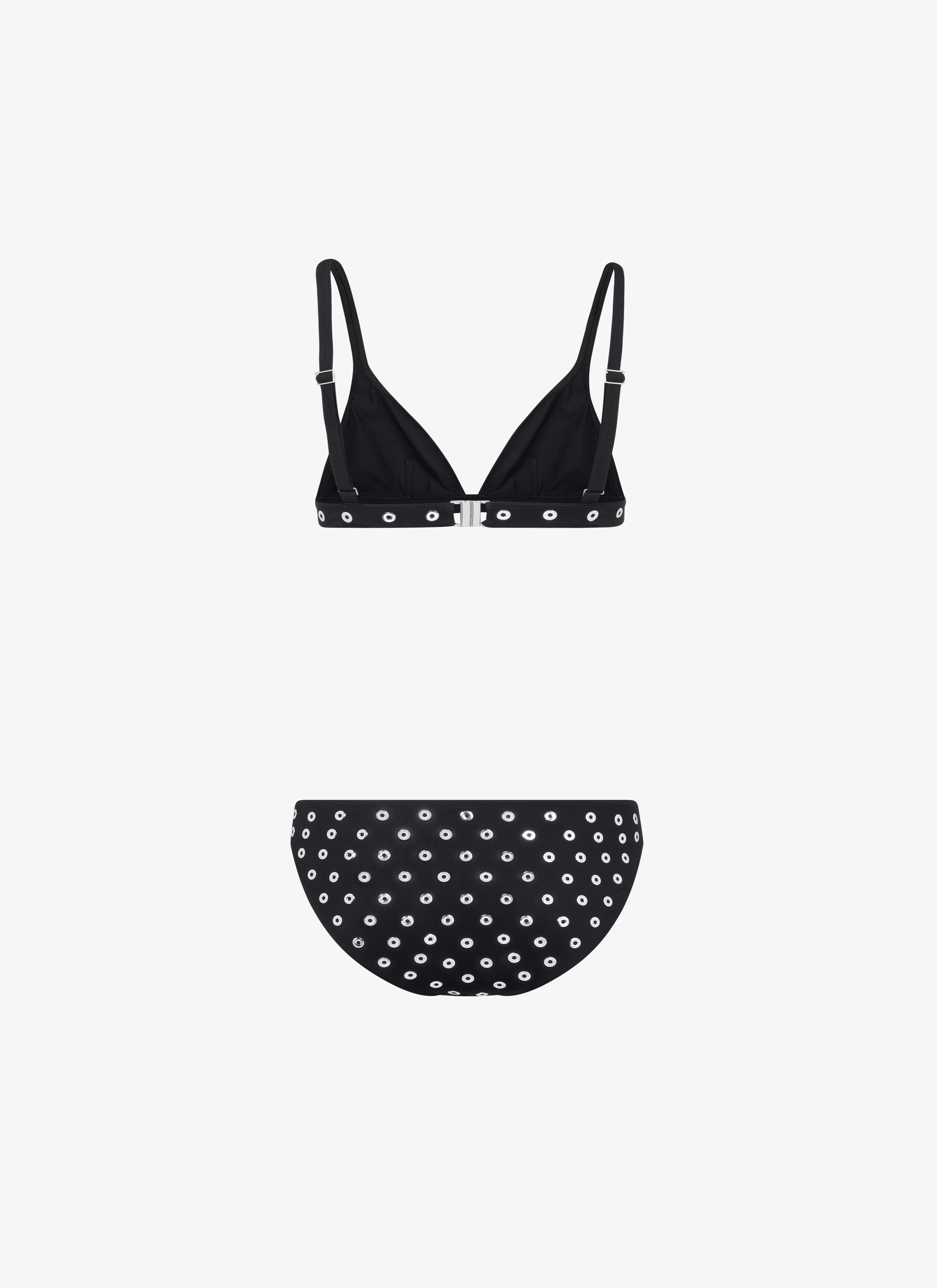 ALAÏA BIKINI À ŒILLETS EN JERSEY NOIR