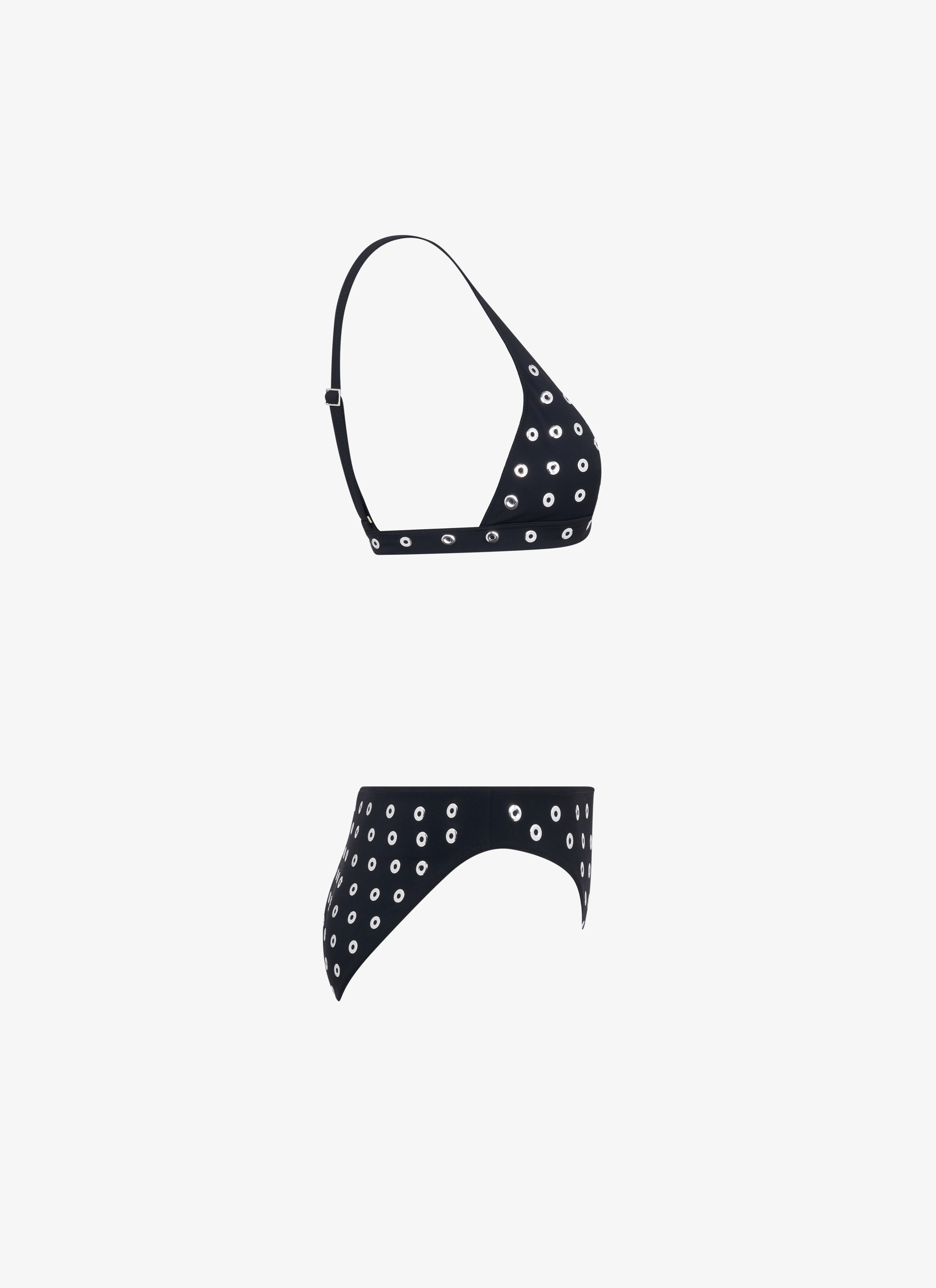 ALAÏA BIKINI À ŒILLETS EN JERSEY NOIR
