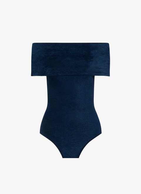 Velvet off-shoulder body   - maison-alaia.com