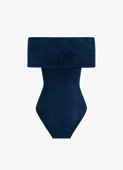 Velvet off-shoulder body   - maison-alaia.com