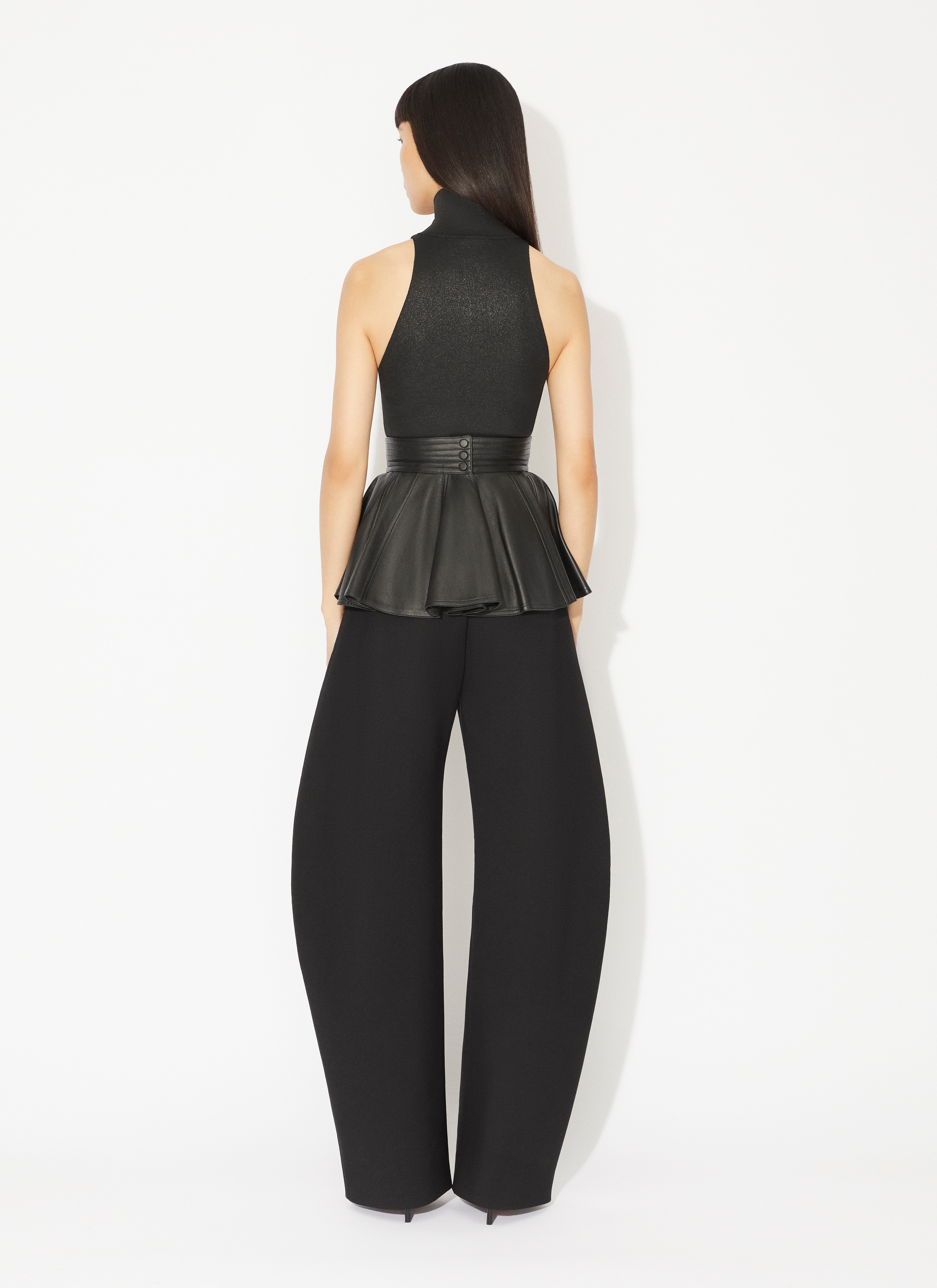 ALAÏA BLACK HIGH NECK COATED BODY