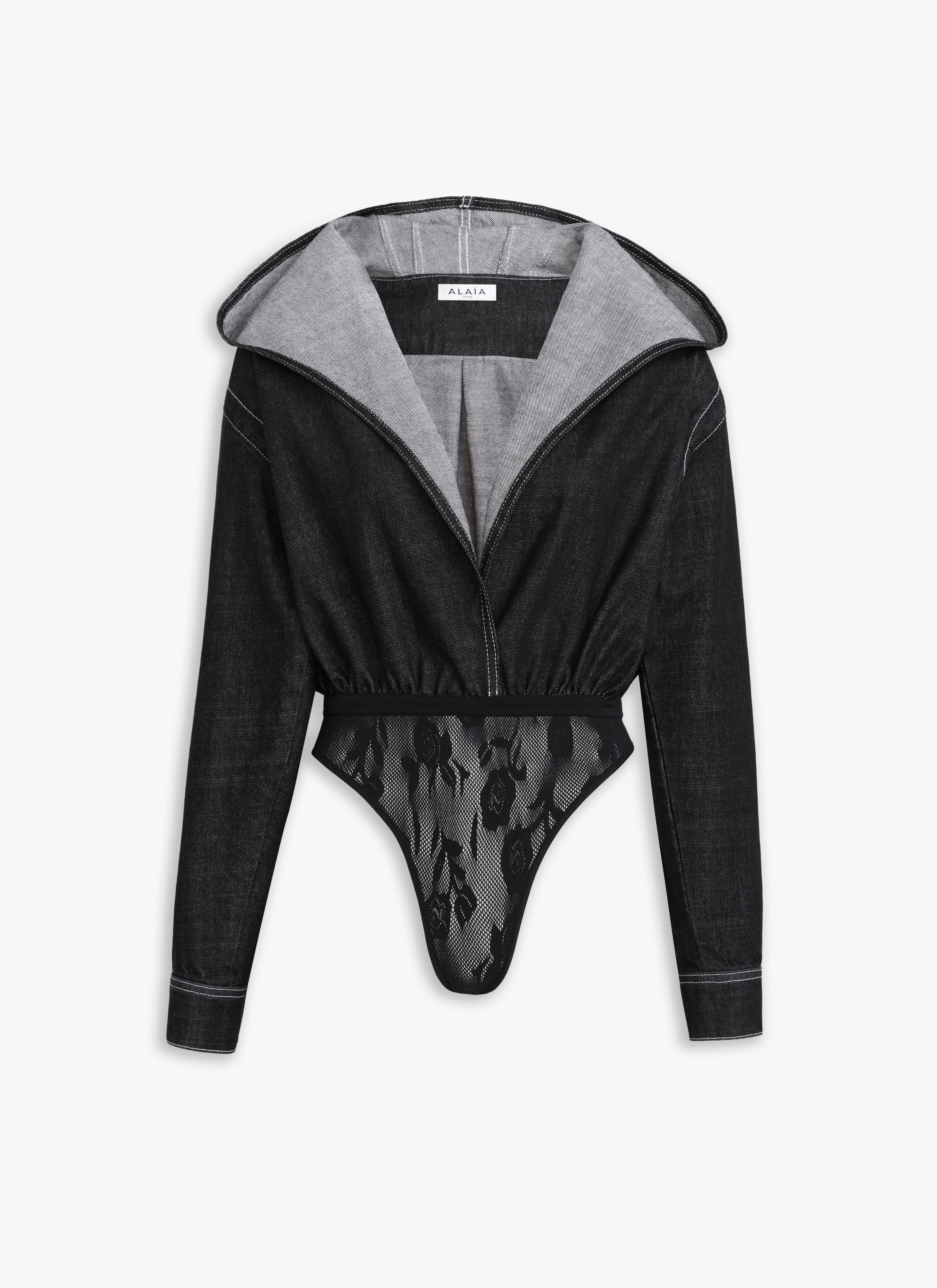 HOODED DENIM BODY - maison-alaia.com