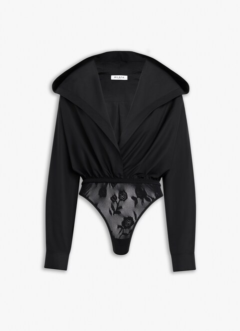 Hooded poplin body - maison-alaia.com
