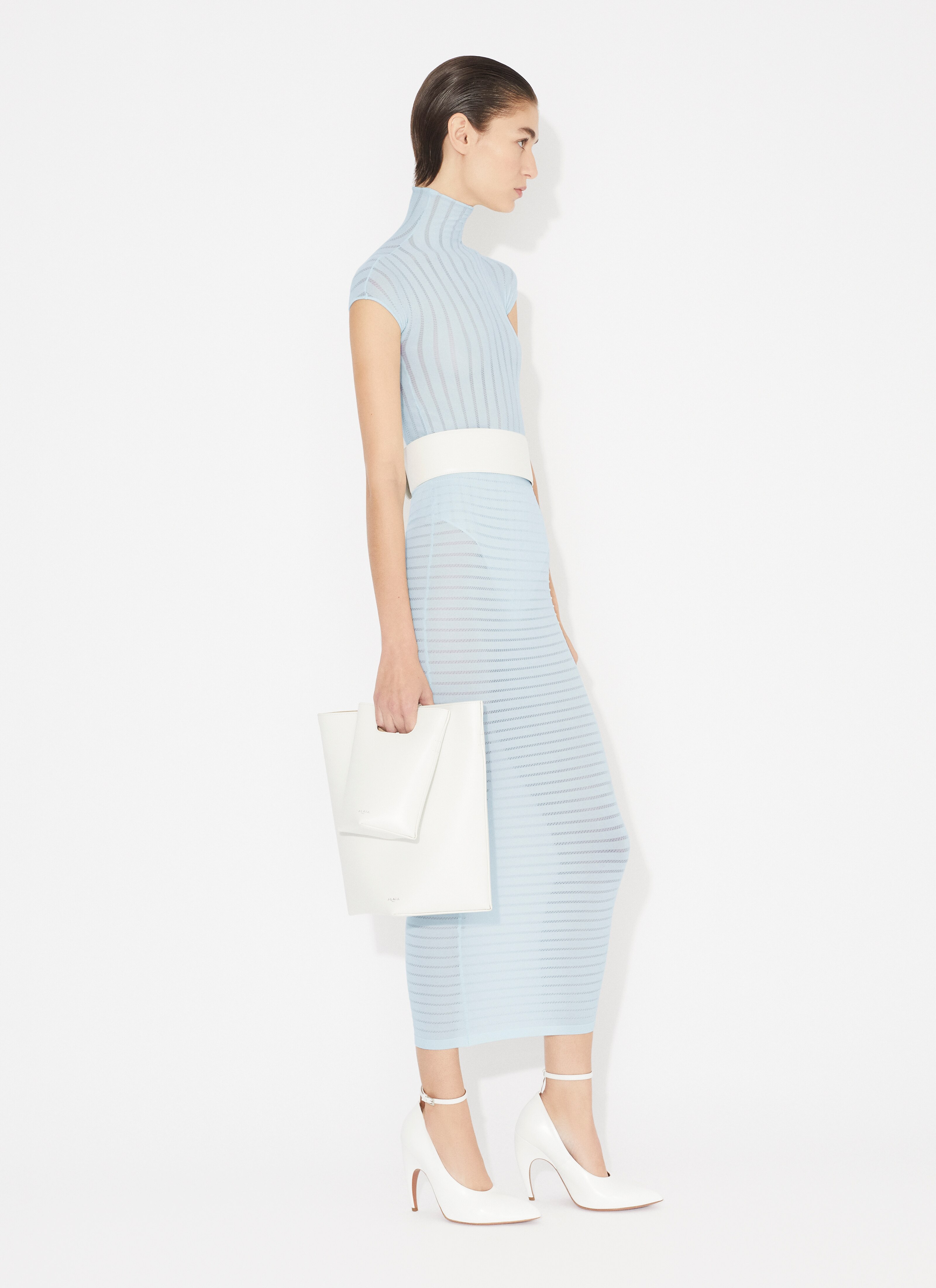 ALAÏA BLUE SHEER STRIPES BODY