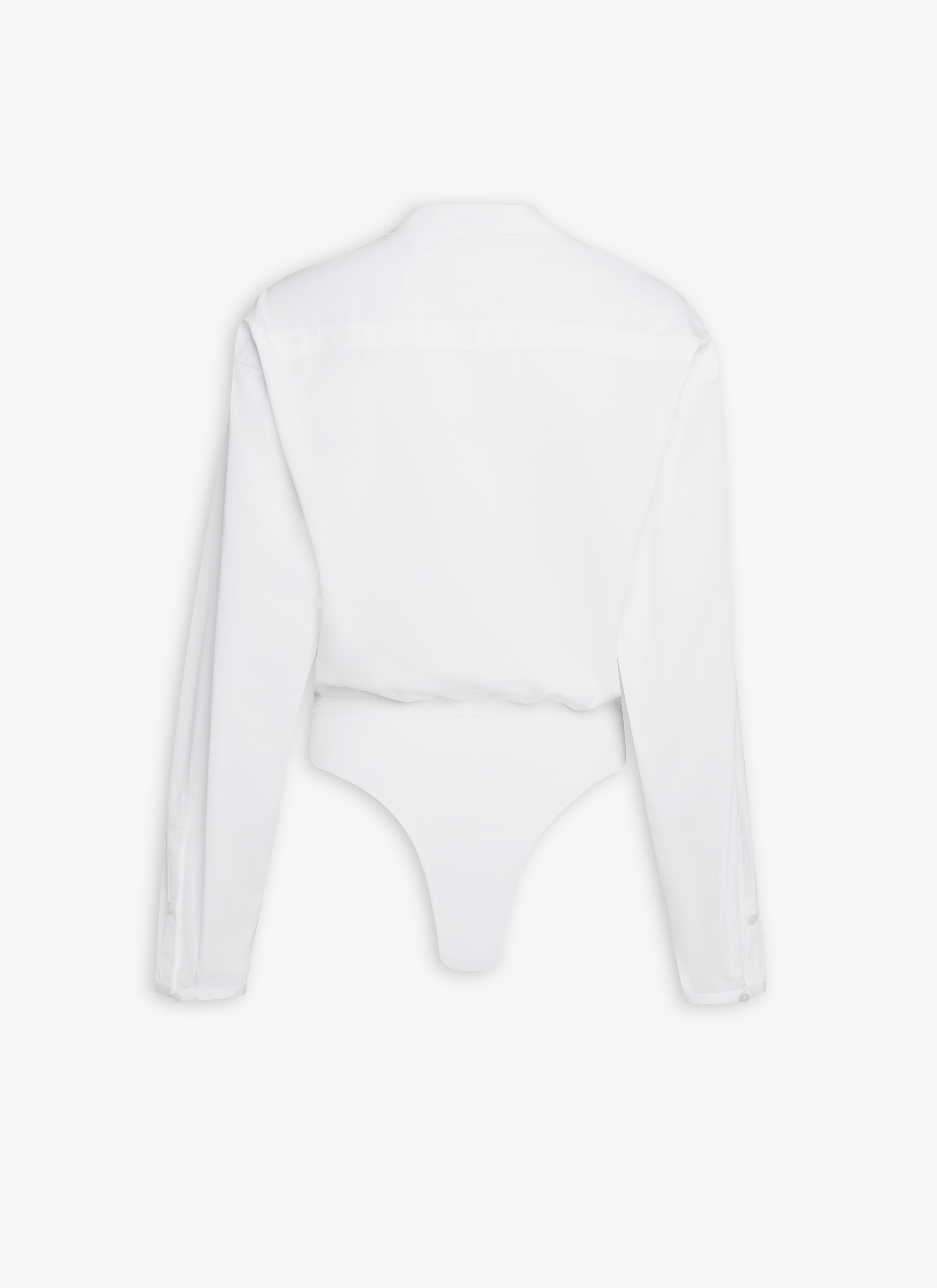 ALAÏA WEIß BODY-SHIRT AUS BAUMWOLLPOPELINE