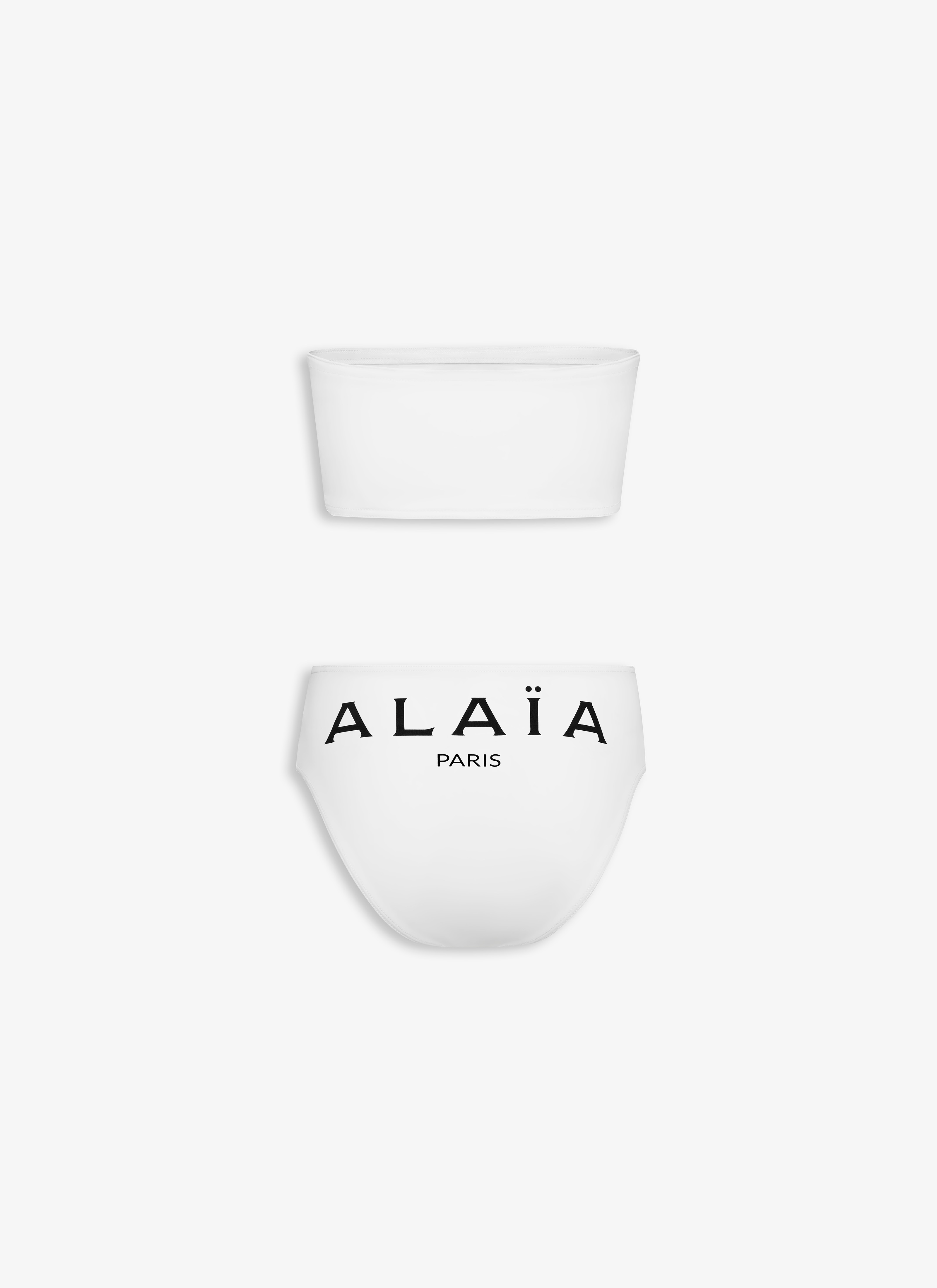 ALAÏA WHITE ALAIA TRIKINI IN JERSEY