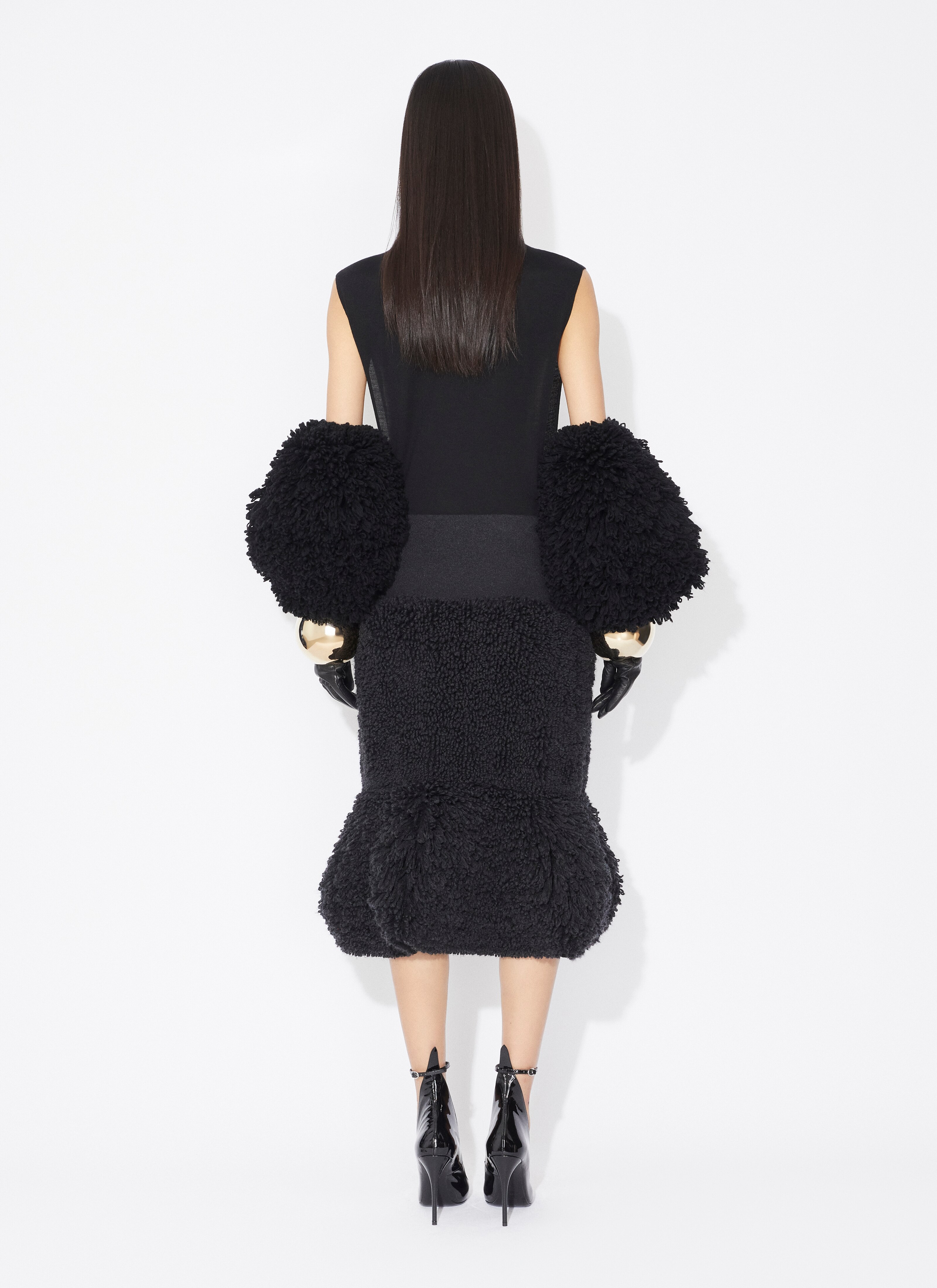 ALAÏA SCHWARZ STRICKBODY MIT FLÜGELÄRMELN