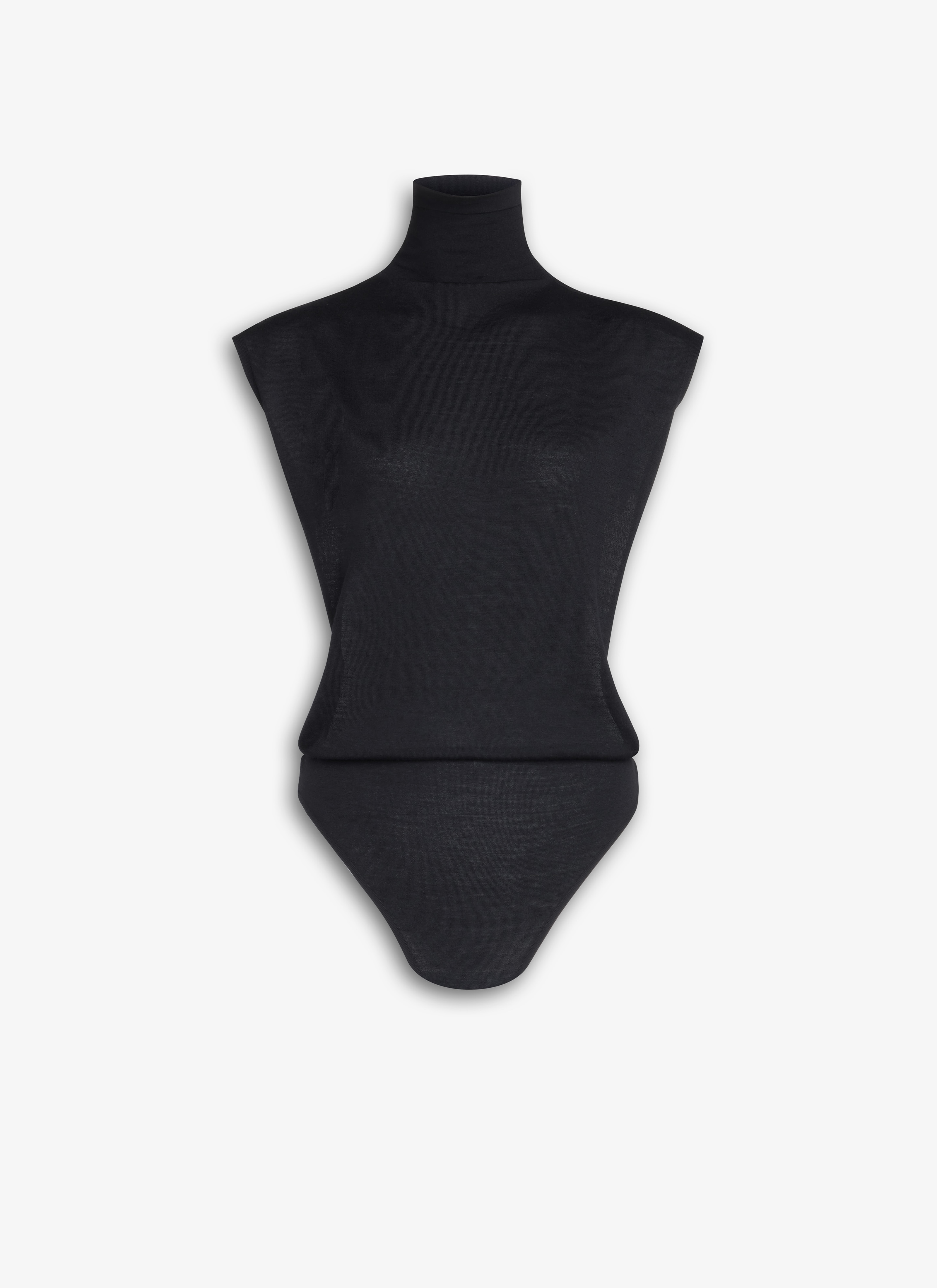ALAÏA SCHWARZ STRICKBODY MIT FLÜGELÄRMELN
